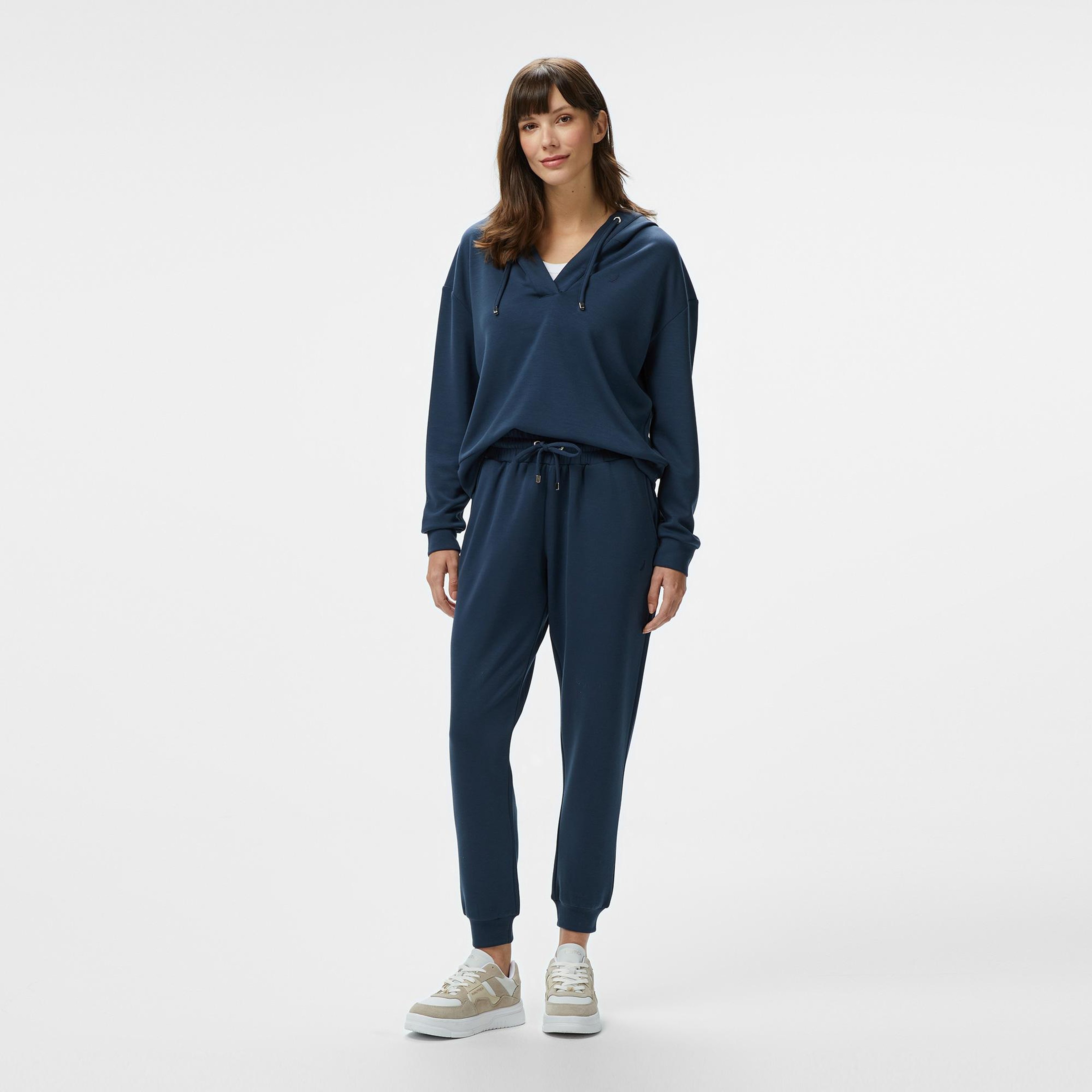 Nautica Kadın Lacivert Regular Fit Modal Karışımlı Eşofman Altı