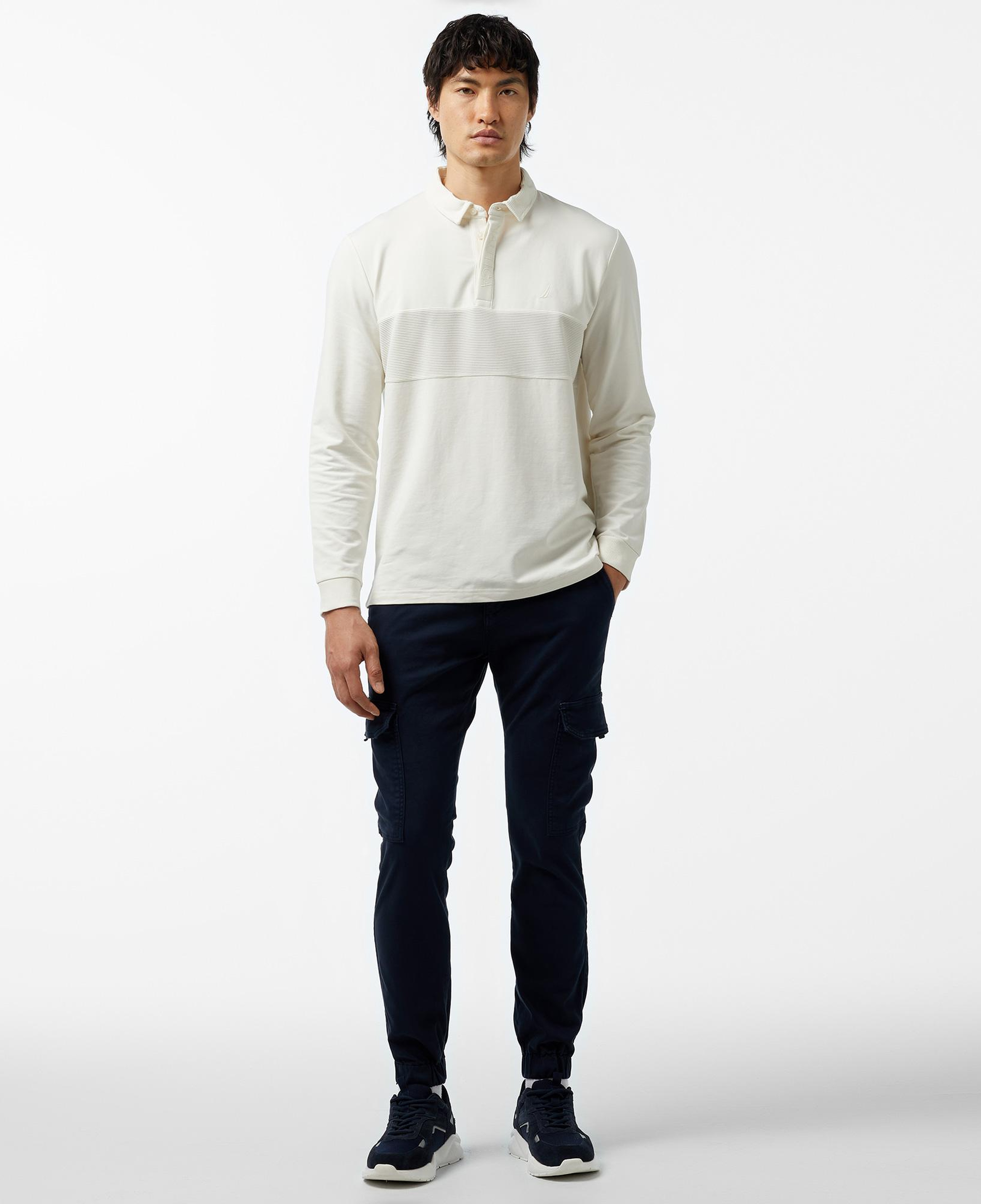 Nautica Erkek Kırık Beyaz Uzun Kollu Polo Yaka T-Shirt