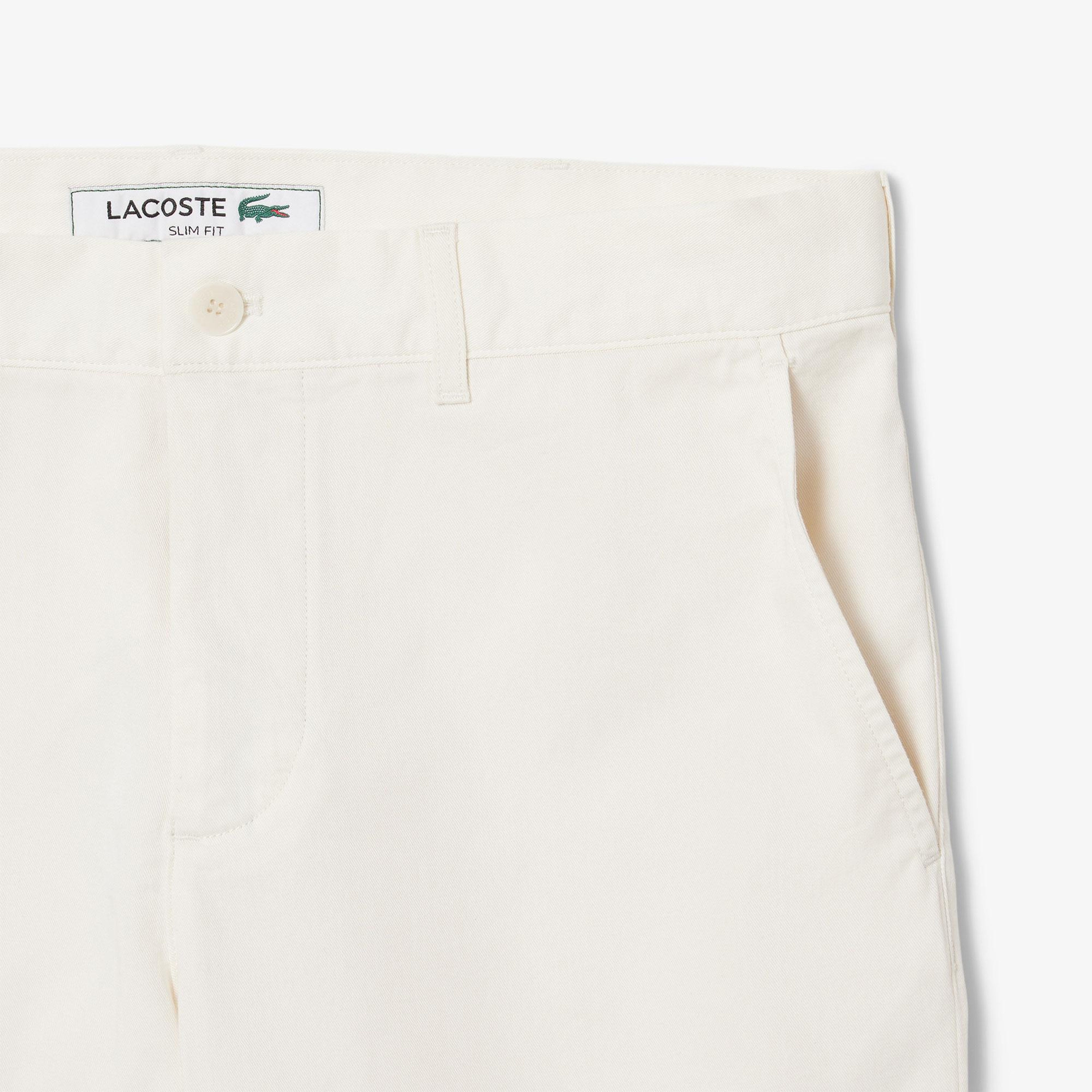 Erkek Slim Fit Beyaz Bermuda Şort