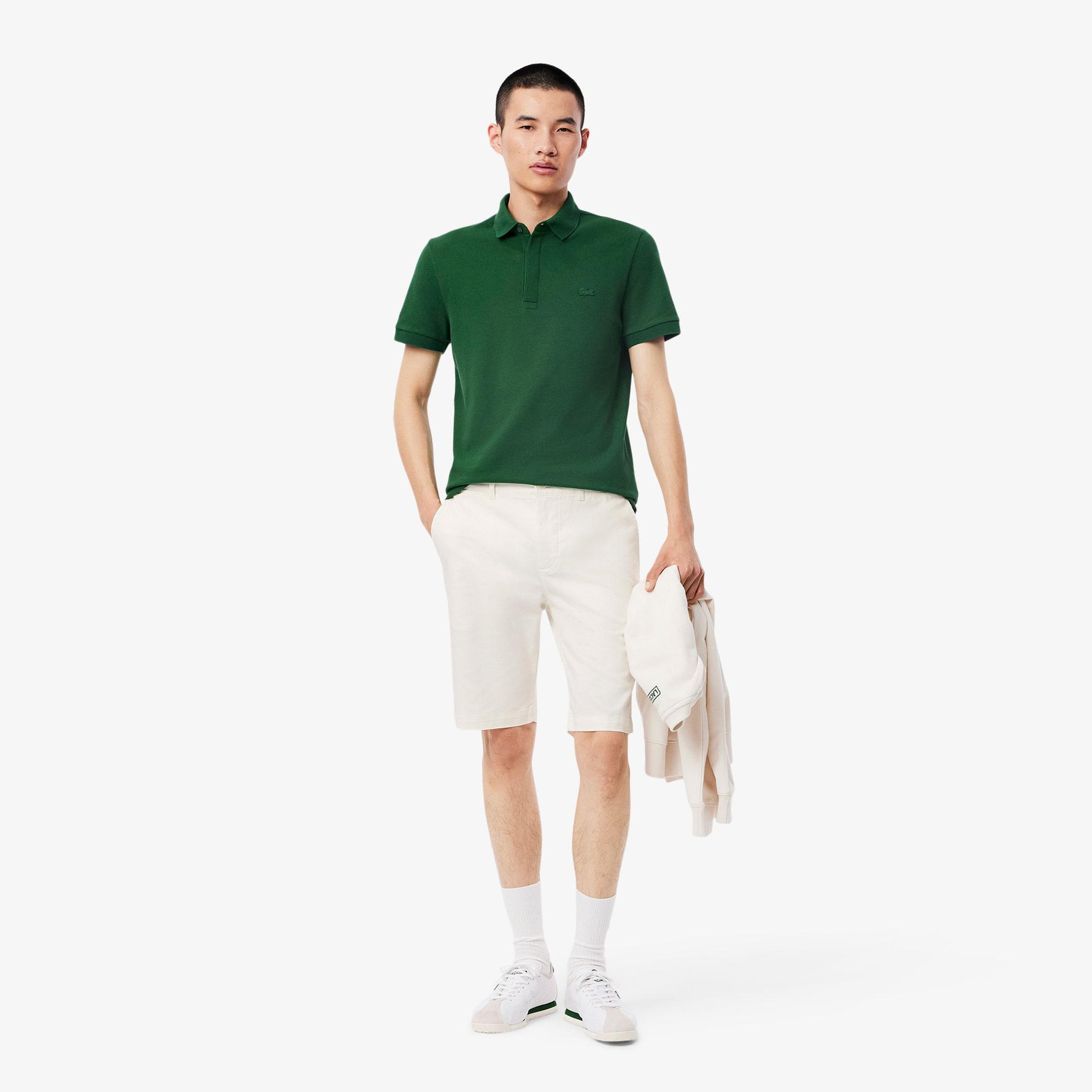 Erkek Slim Fit Beyaz Bermuda Şort