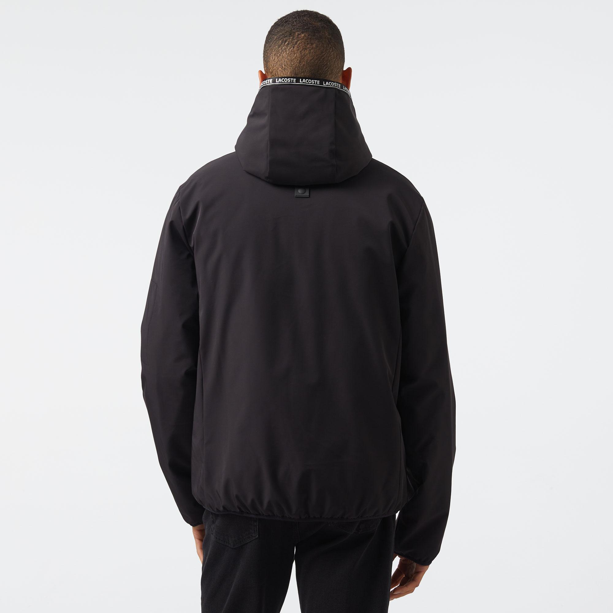 Erkek Regular Fit Kapüşonlu Siyah Mont