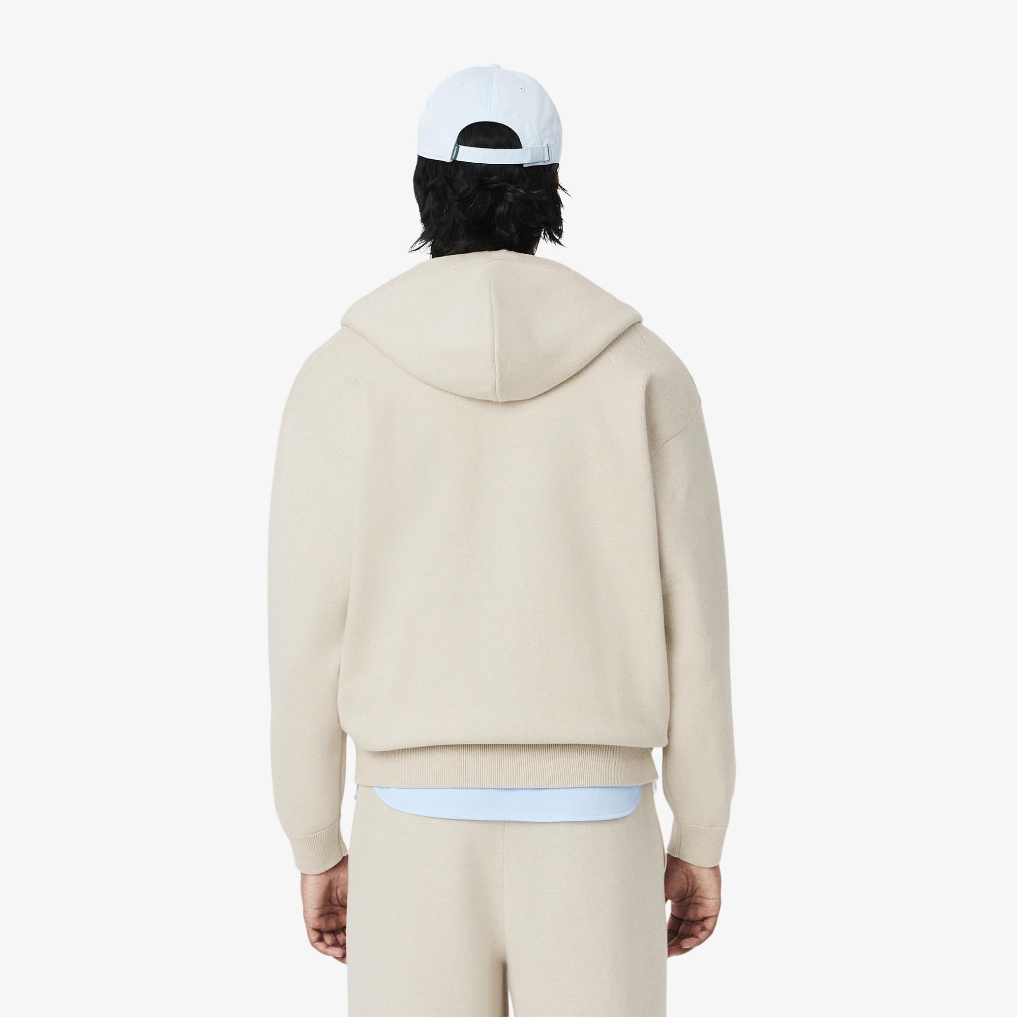 Erkek Relaxed Fit Kapüşonlu Bej Hoodie