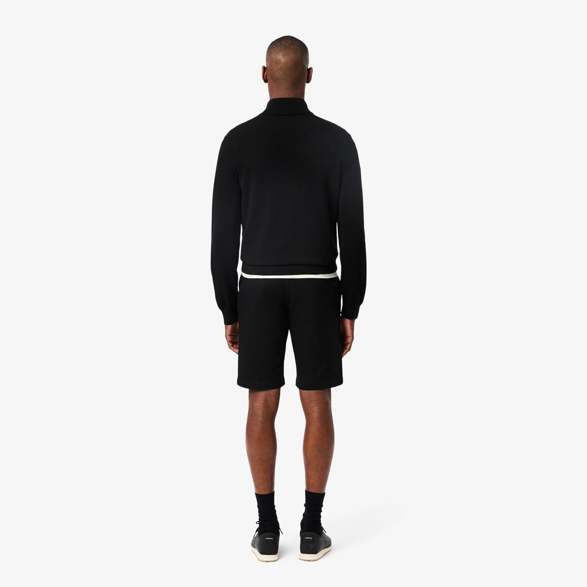 Erkek Slim Fit Siyah Bermuda Şort