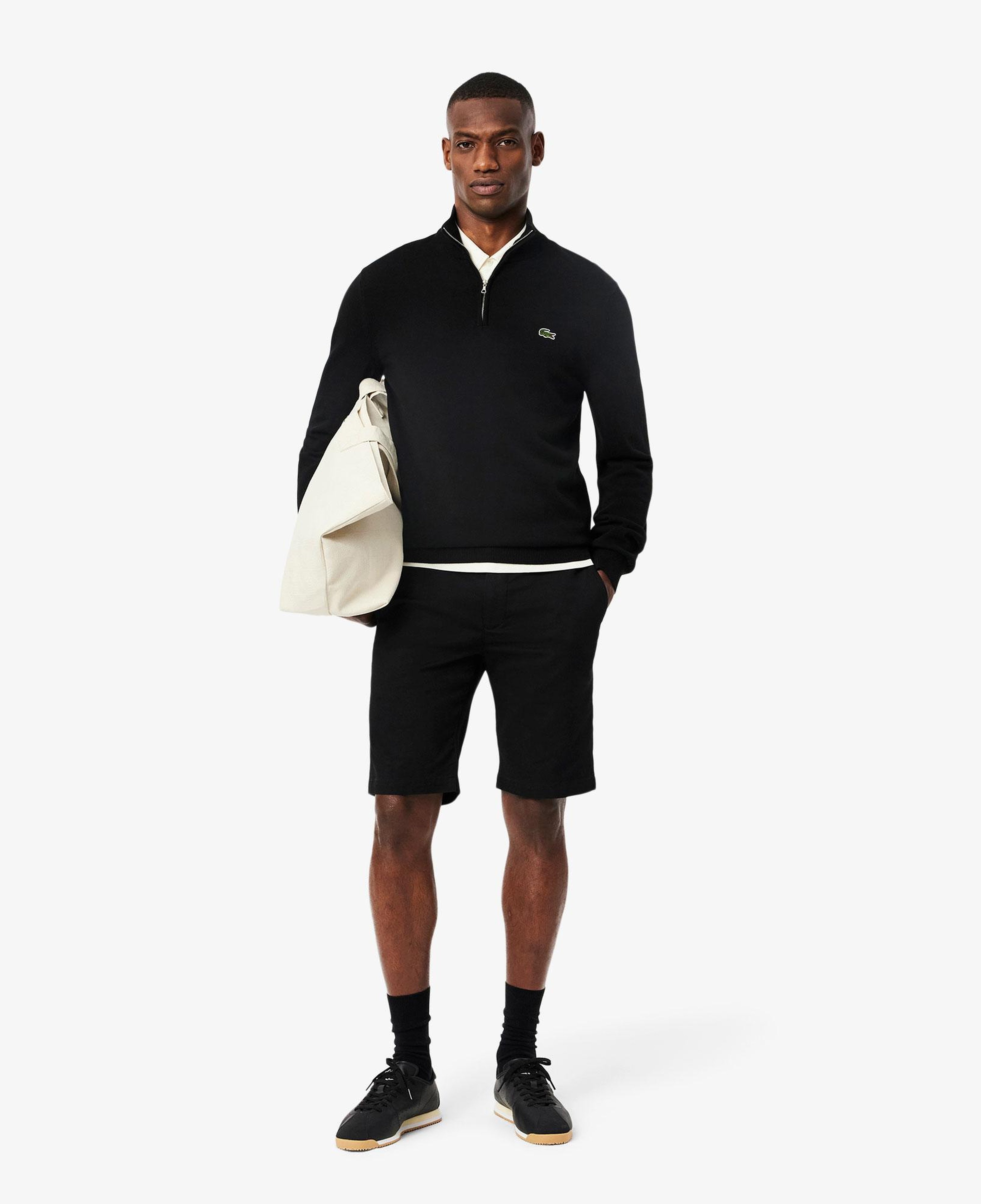 Erkek Slim Fit Siyah Bermuda Şort