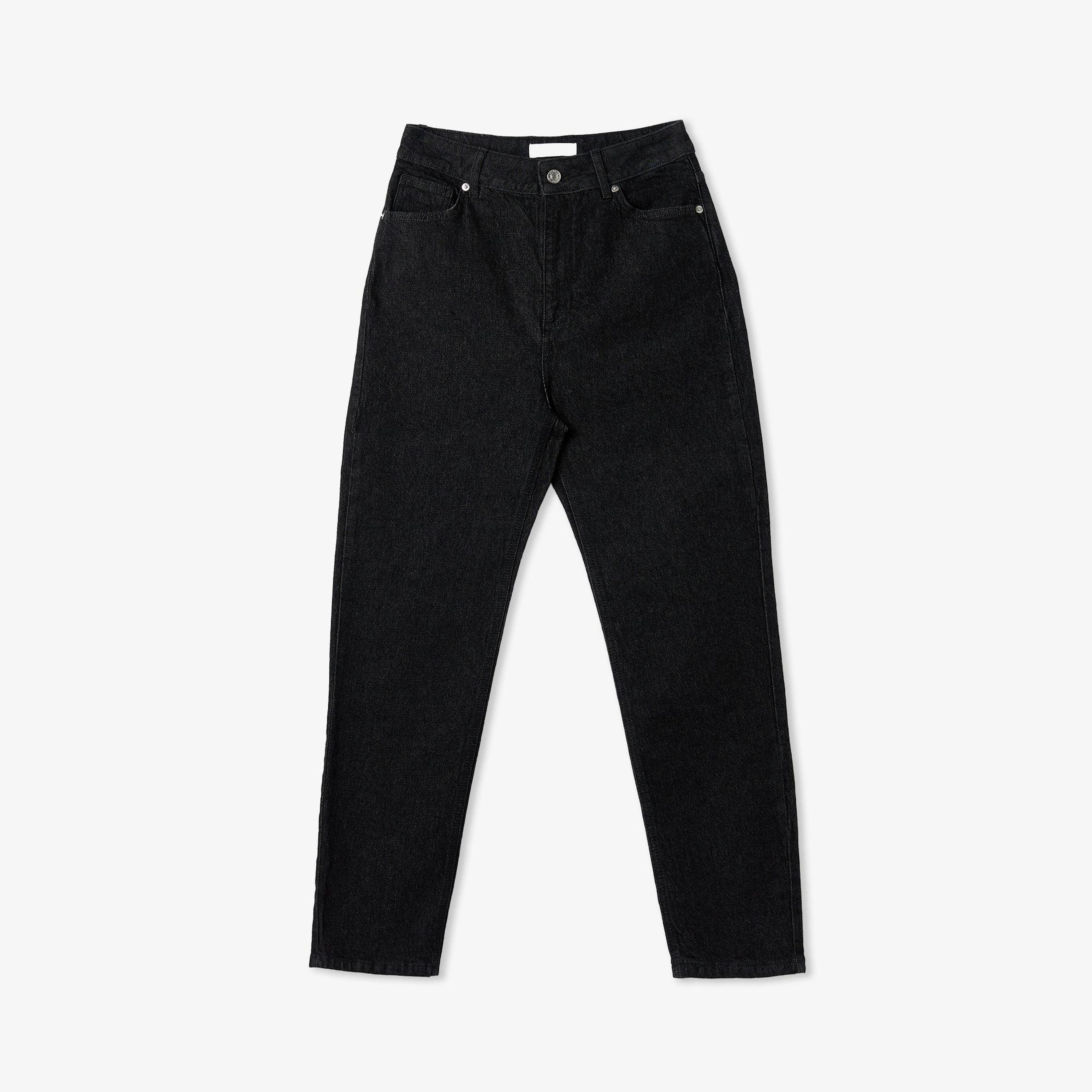 Kadın Regular Fit Denim Siyah Pantolon