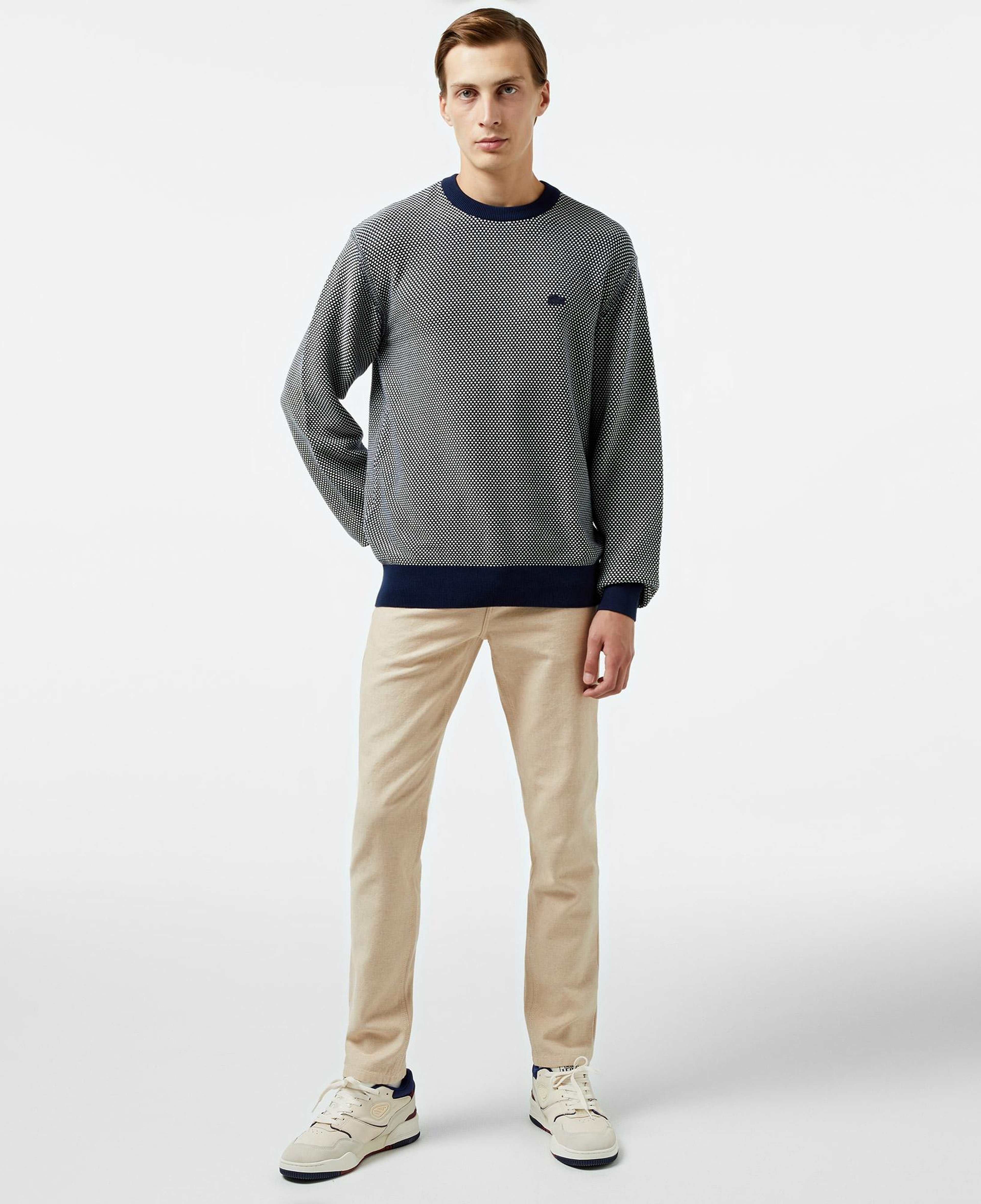 Erkek Relaxed Fit Bisiklet Yaka Lacivert Triko