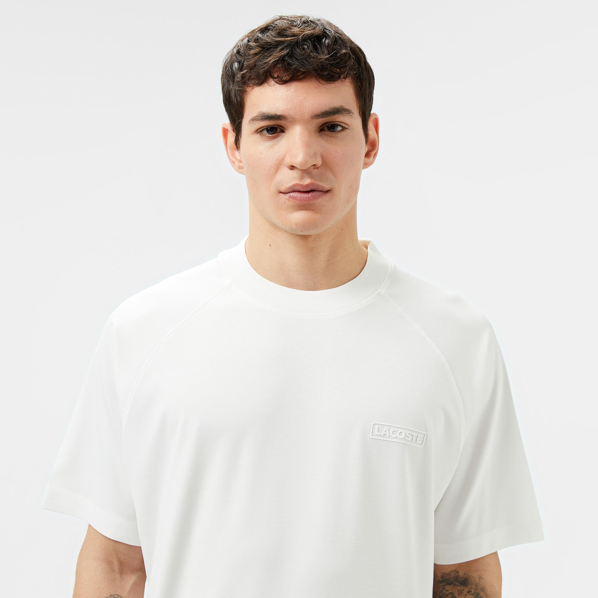 Erkek Oversize Fit Bisiklet Yaka Beyaz T-Shirt