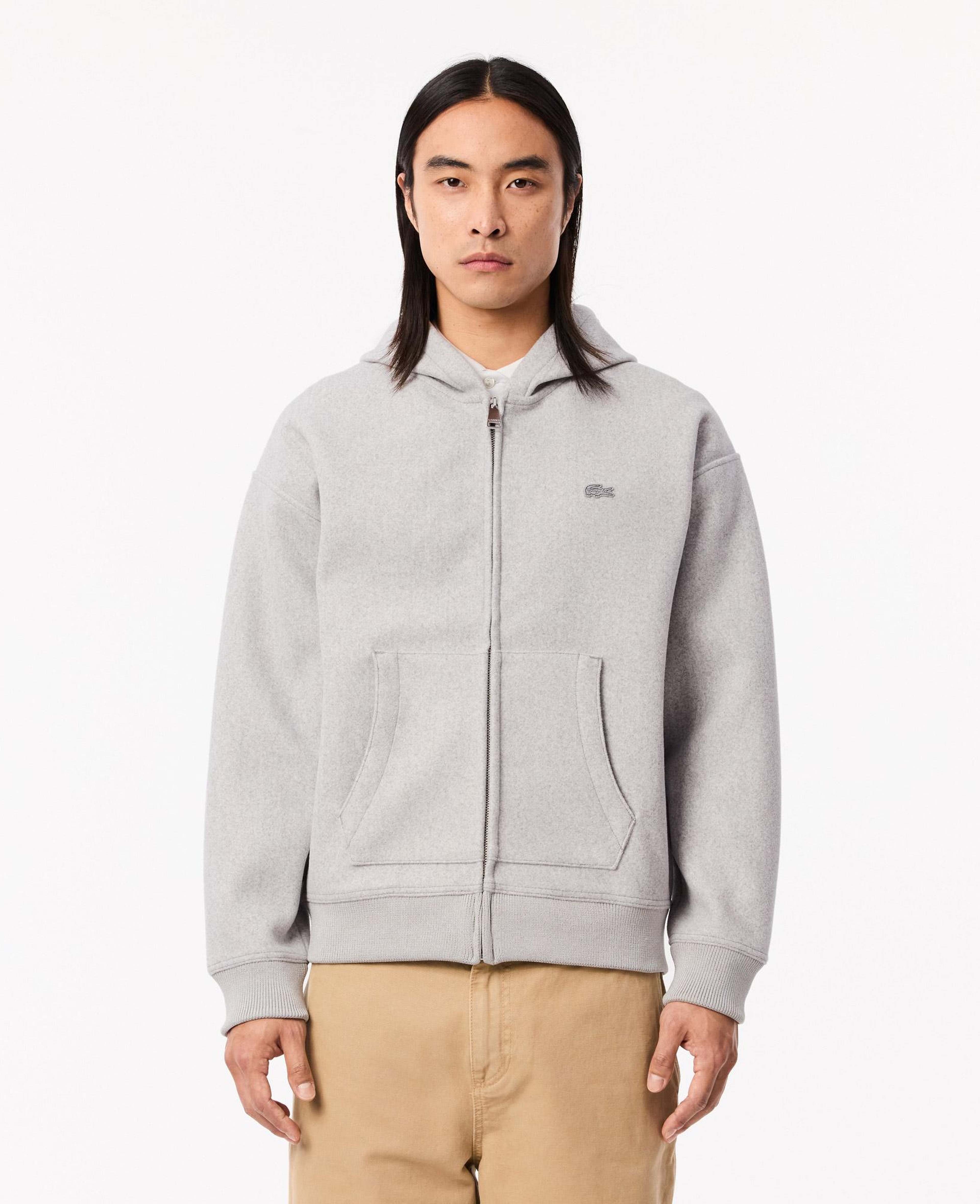 Erkek Loose Fit Kapüşonlu Gri Sweatshirt