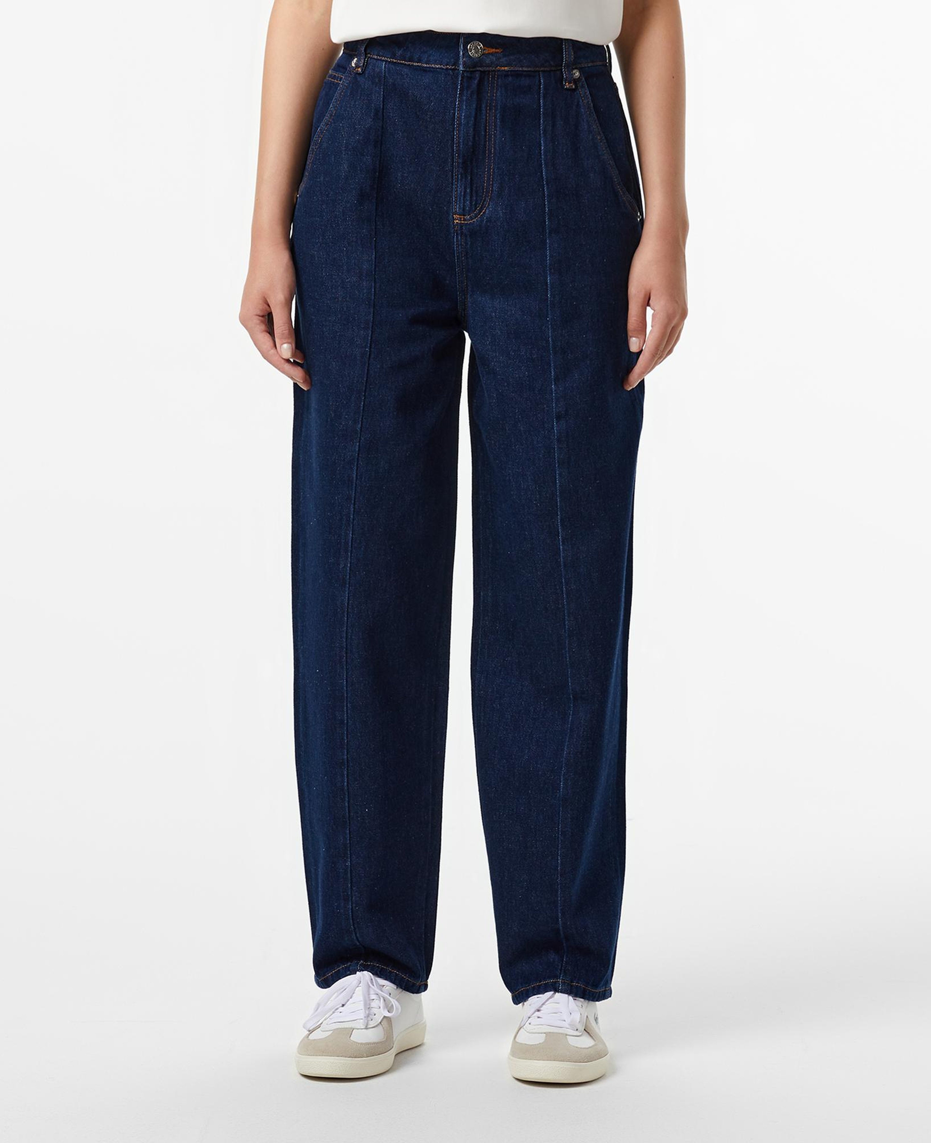 Kadın Relaxed Fit Koyu Mavi Jean Pantolon