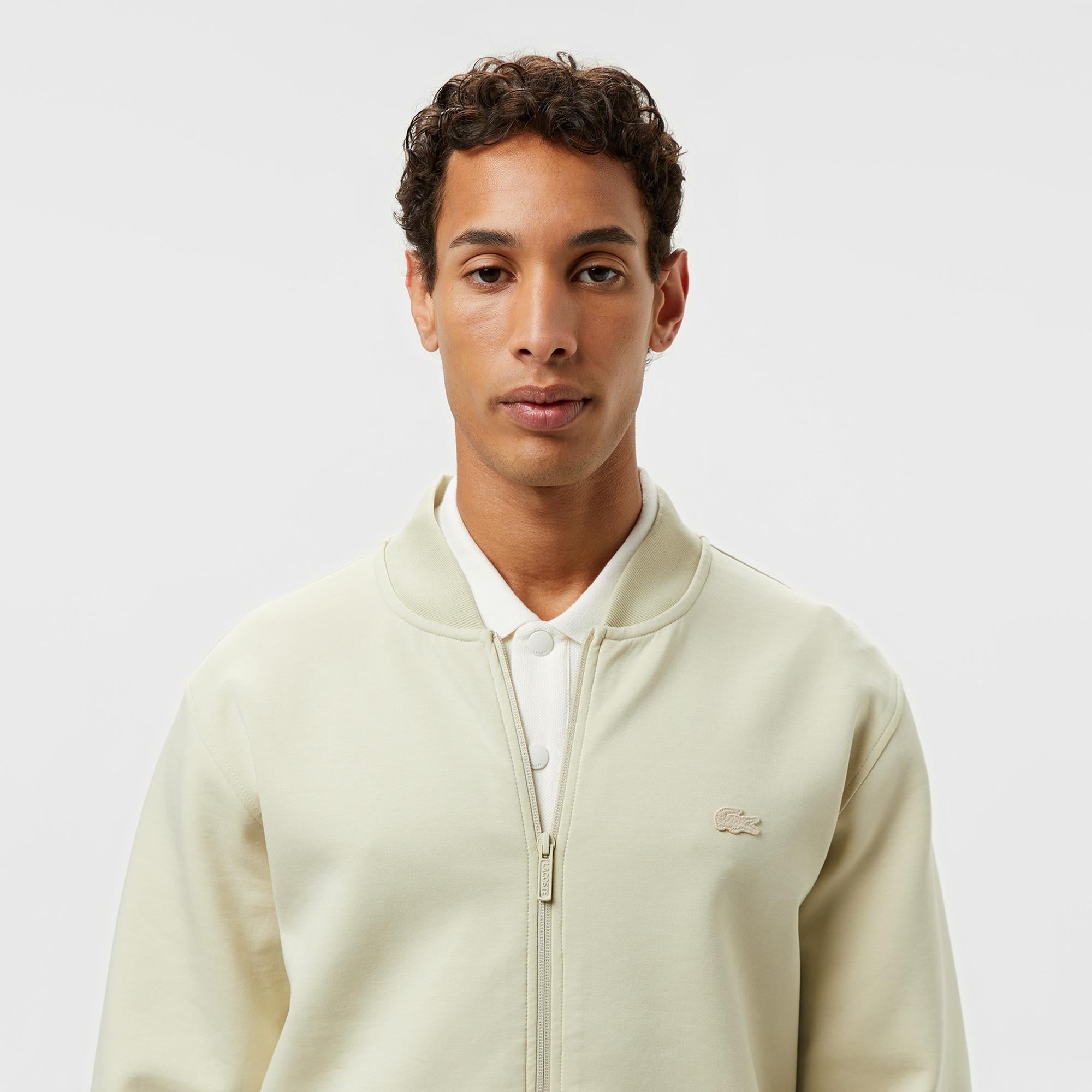 Erkek Fermuarlı Bej Sweatshirt