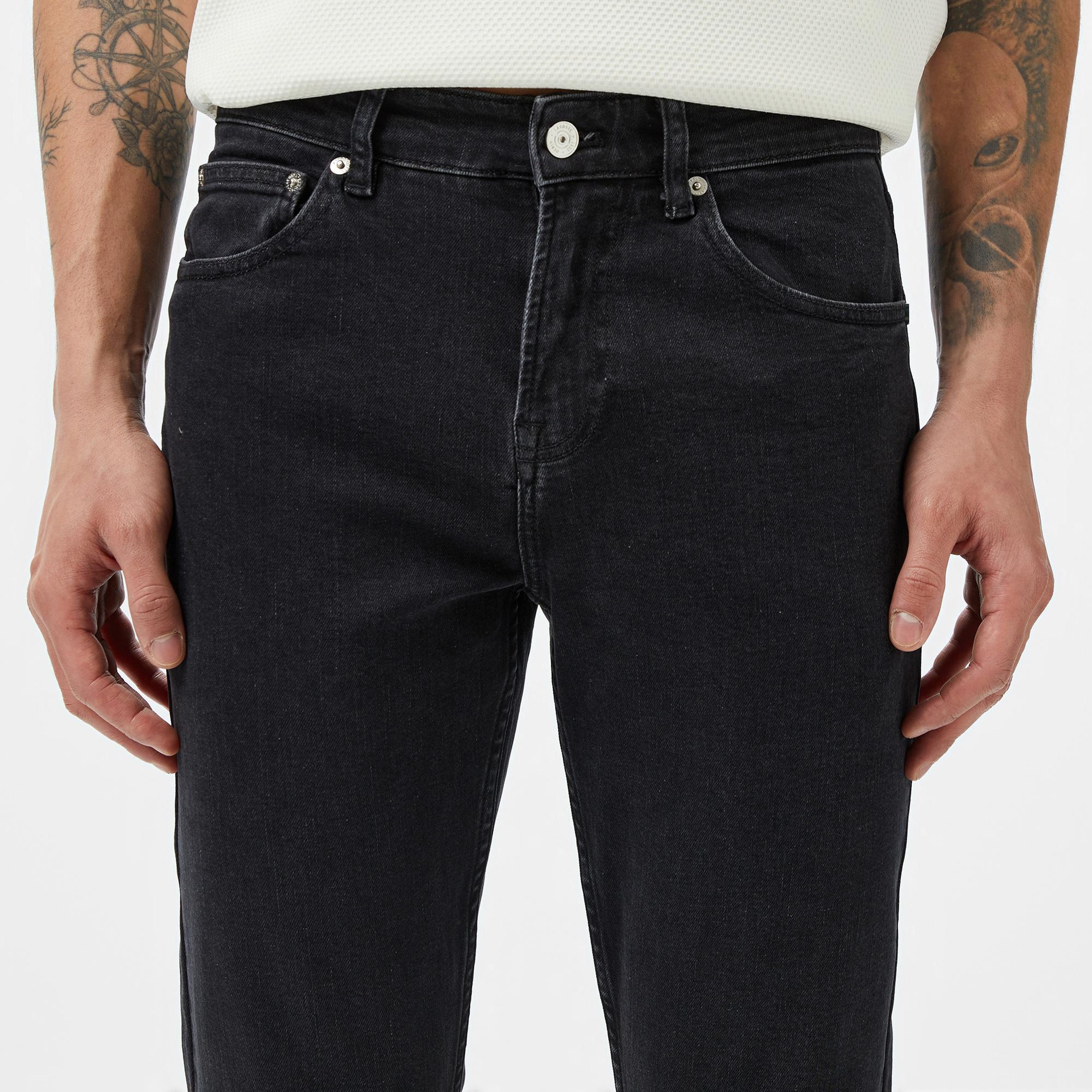 Erkek Slim Fit Siyah Jean Pantolon