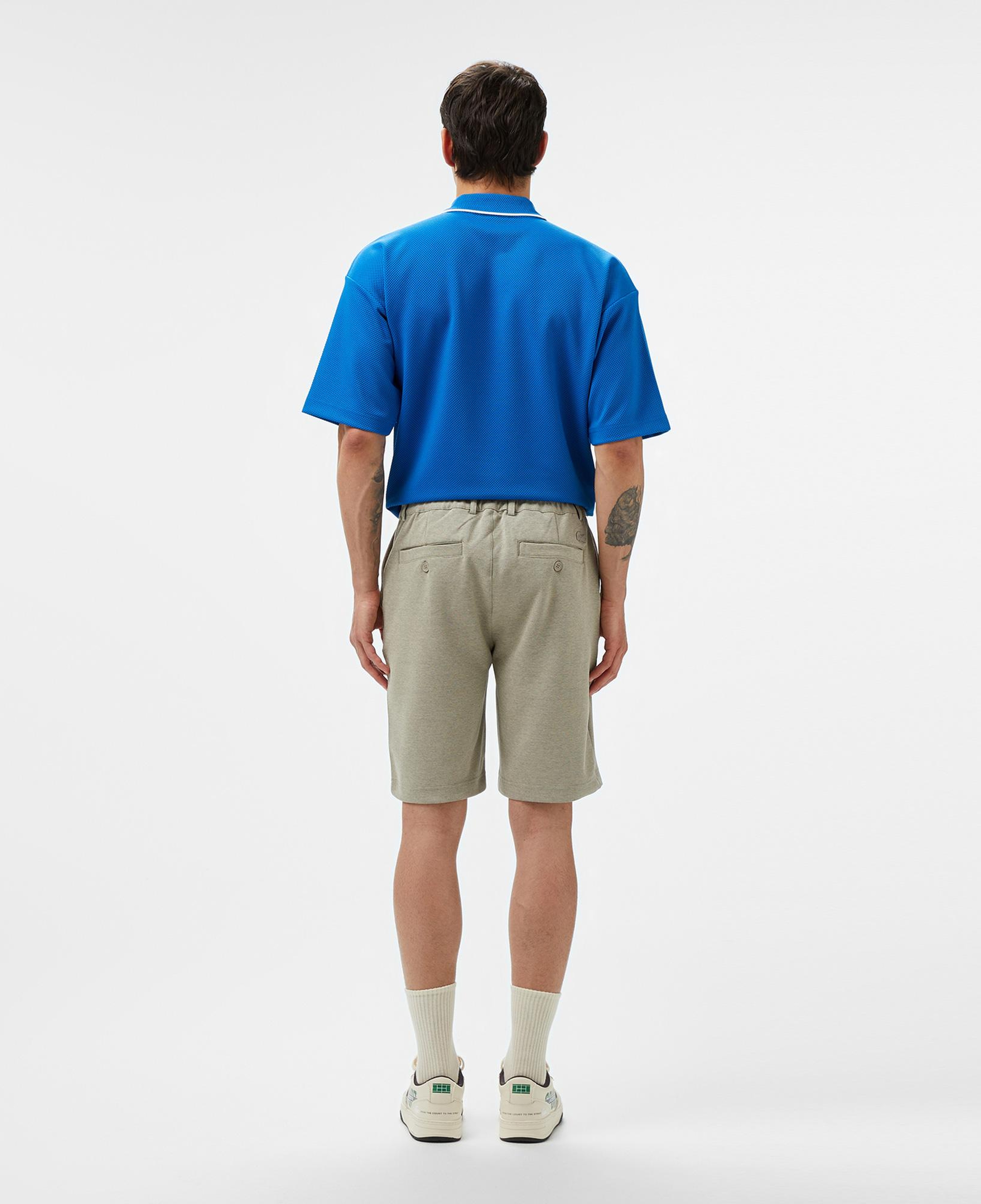 Erkek Tapered Fit Bej Bermuda Şort