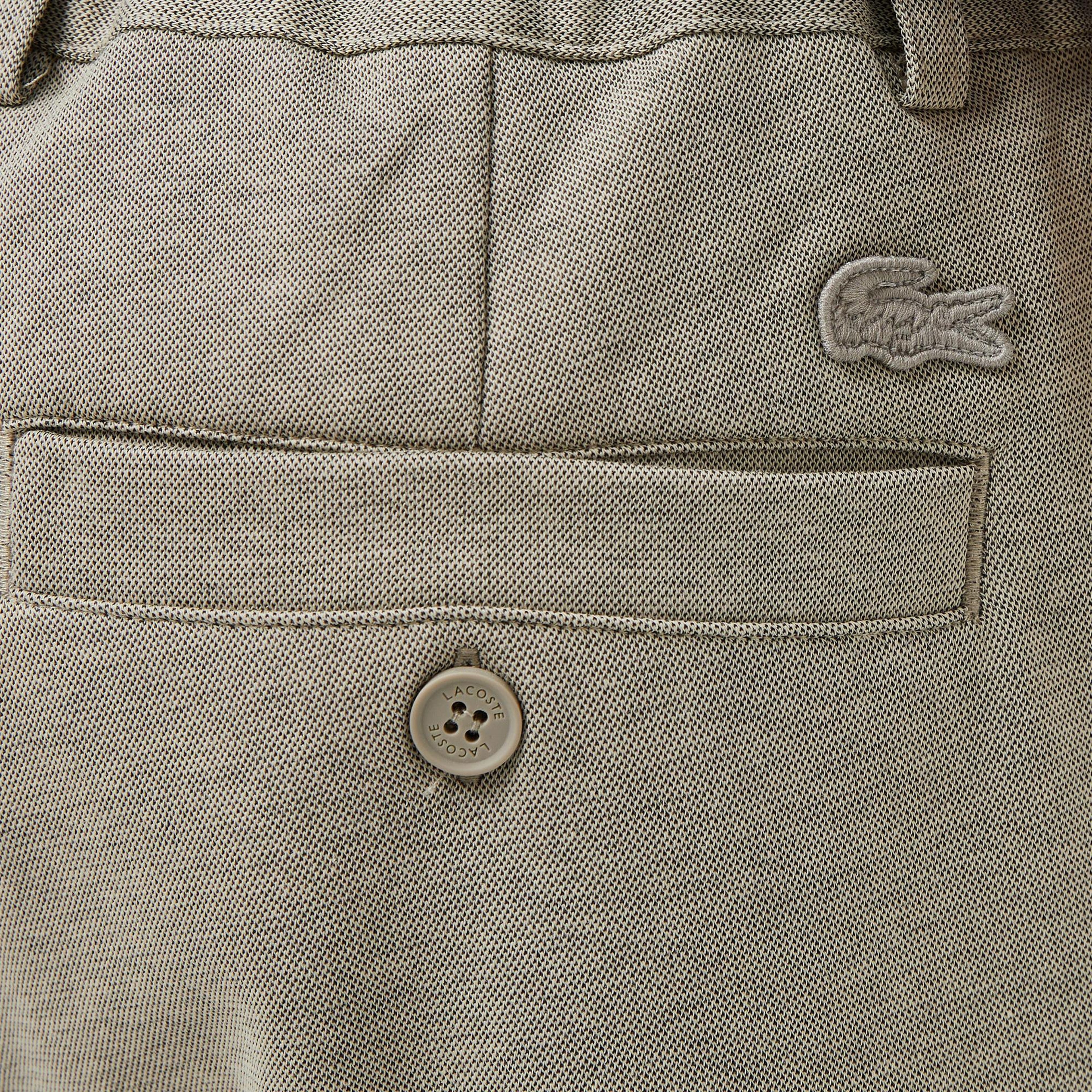 Erkek Tapered Fit Bej Bermuda Şort