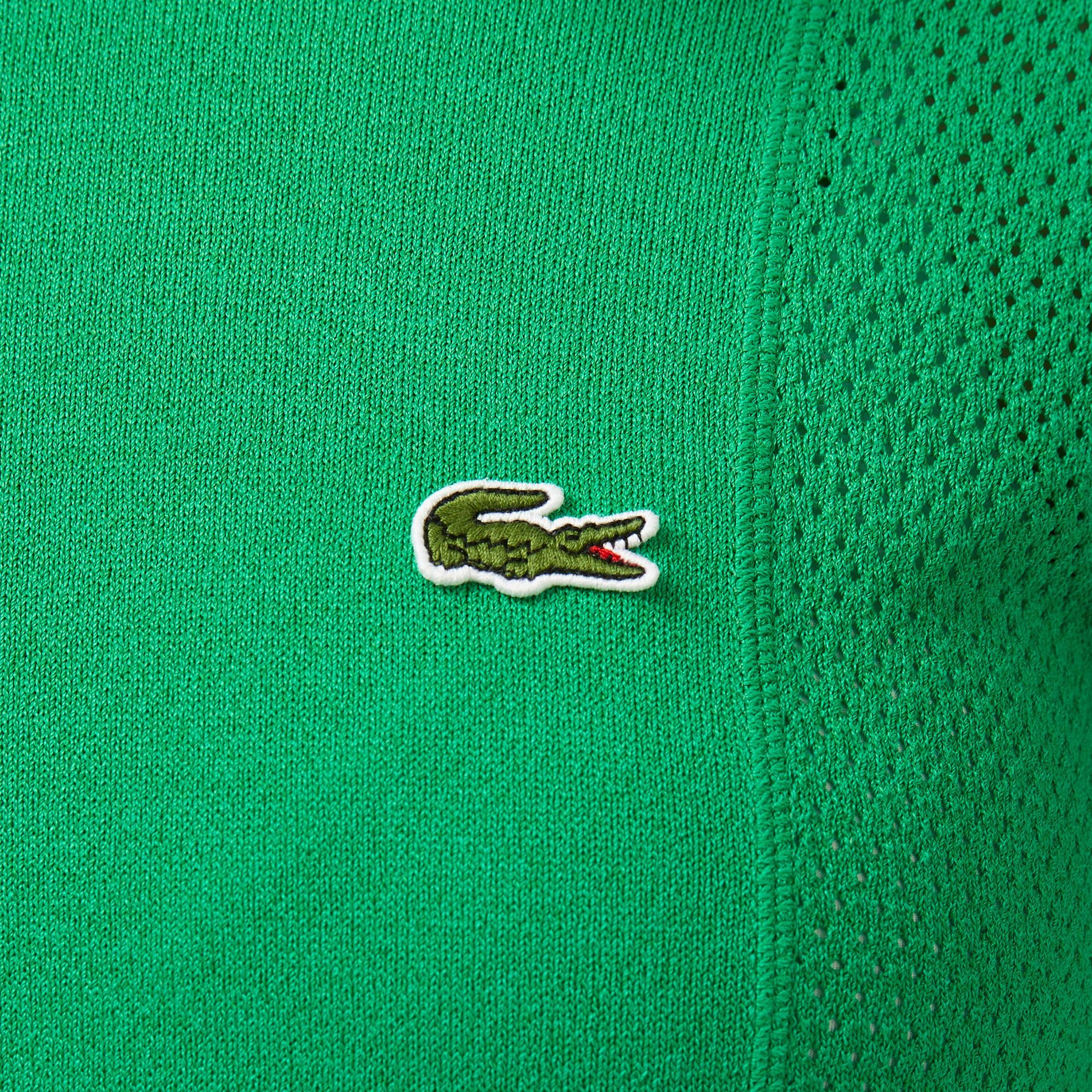 Lacoste Kadın Regular Fit Bisiklet Yaka Yeşil Triko