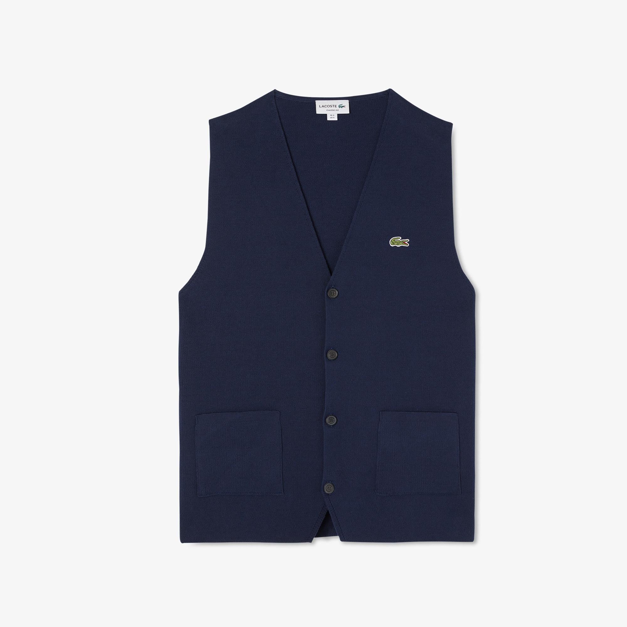 Erkek Classic Fit Lacivert Triko Yelek