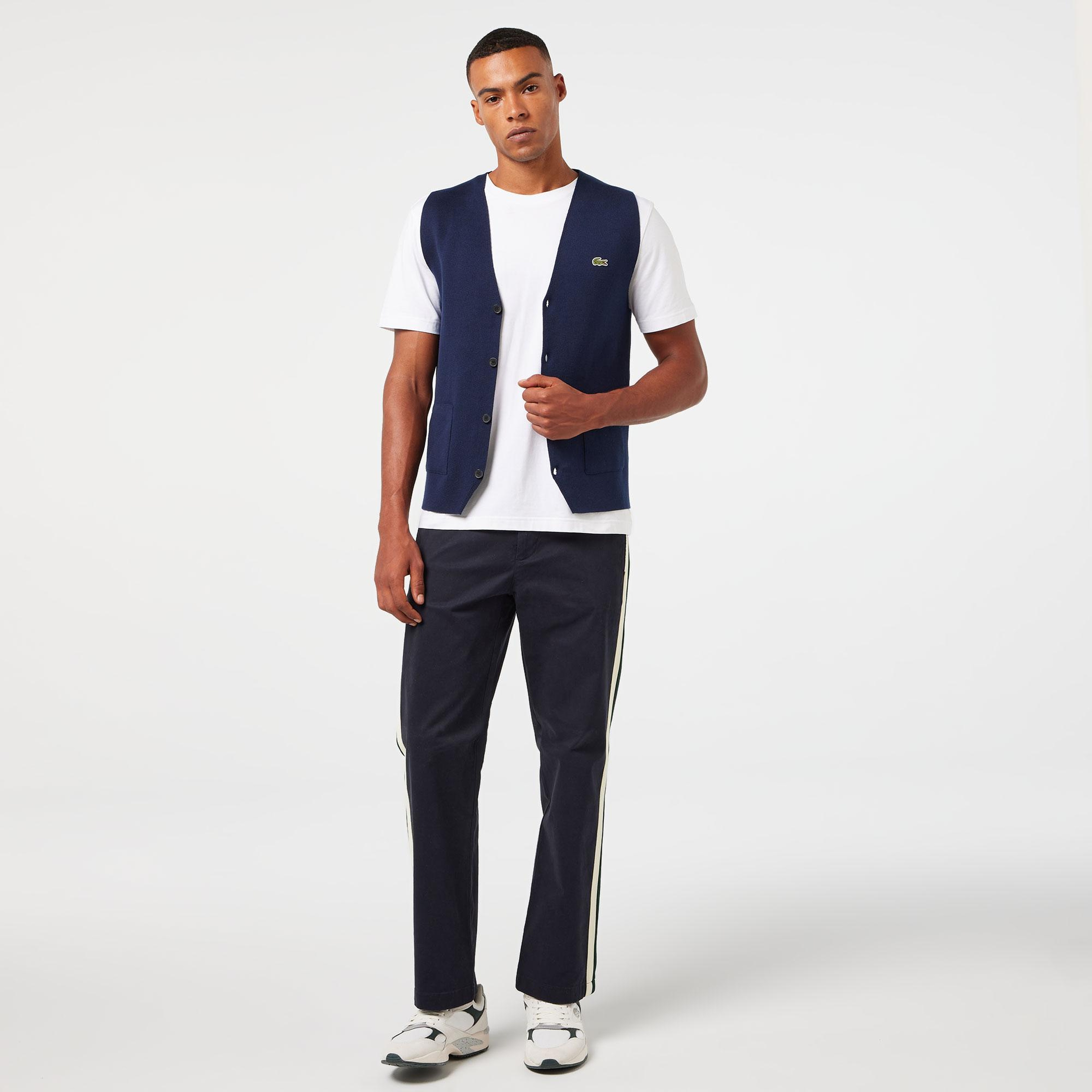 Erkek Classic Fit Lacivert Triko Yelek