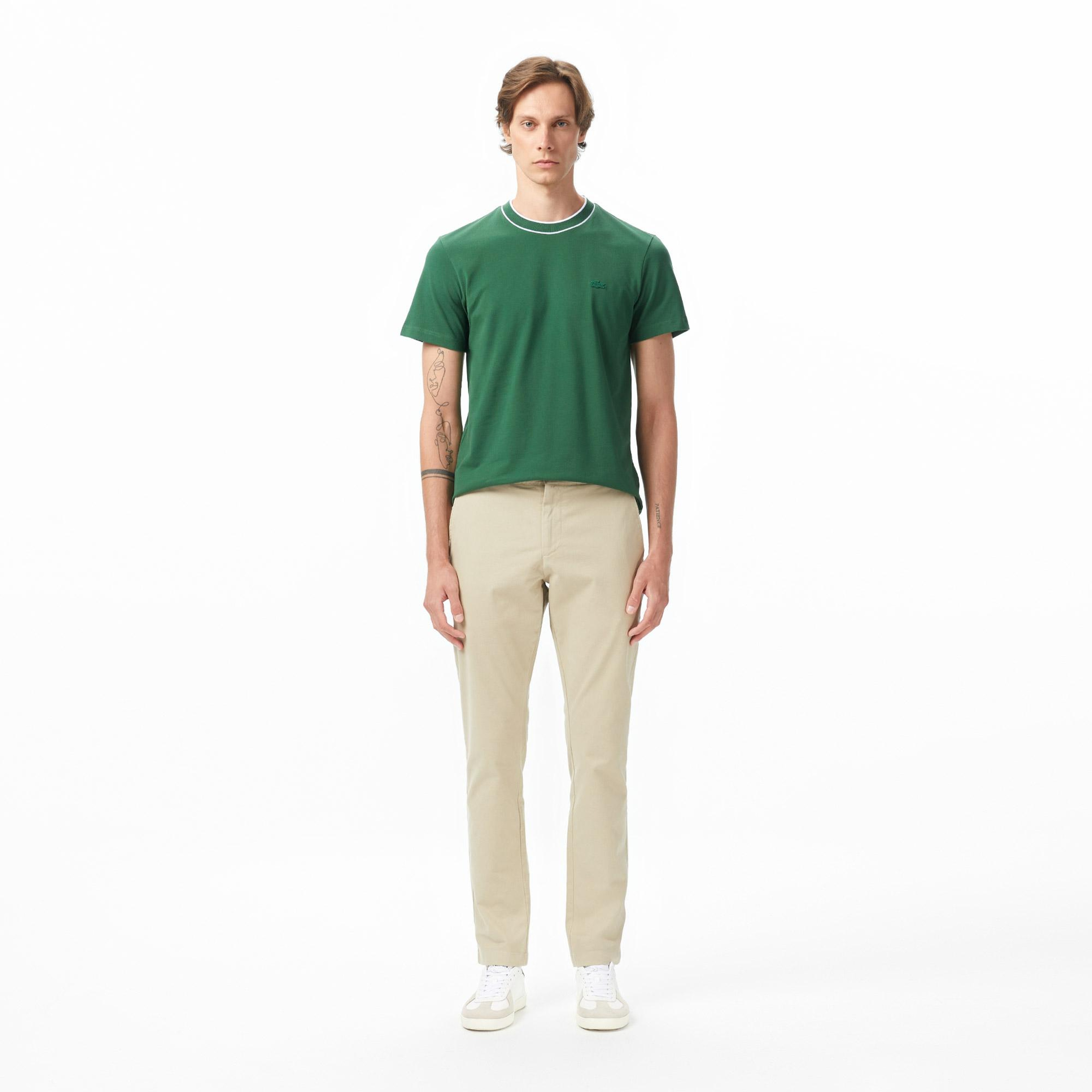 Lacoste Erkek Slim Fit Kahverengi Chino Modal Karışımlı Pantolon