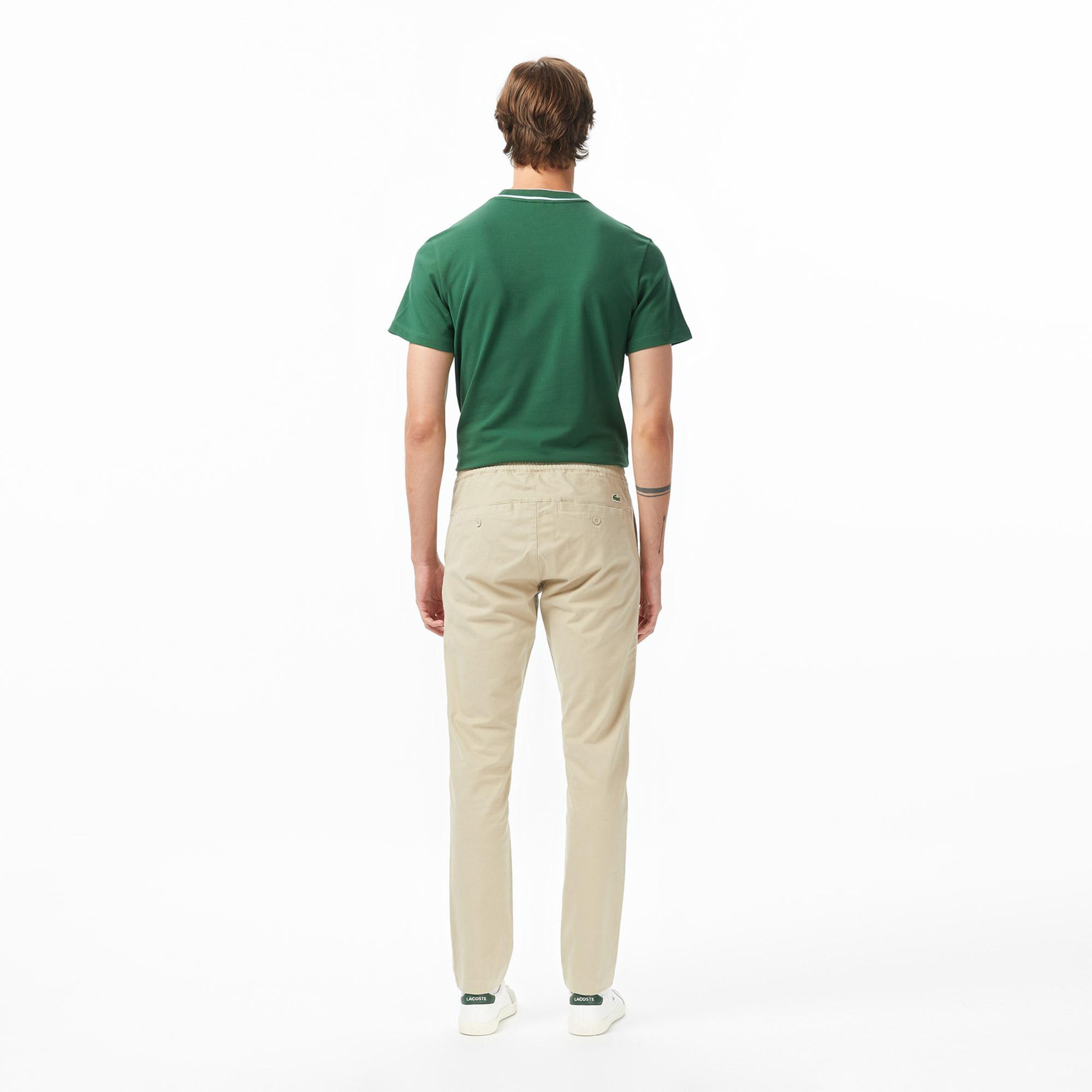 Lacoste Erkek Slim Fit Kahverengi Chino Modal Karışımlı Pantolon