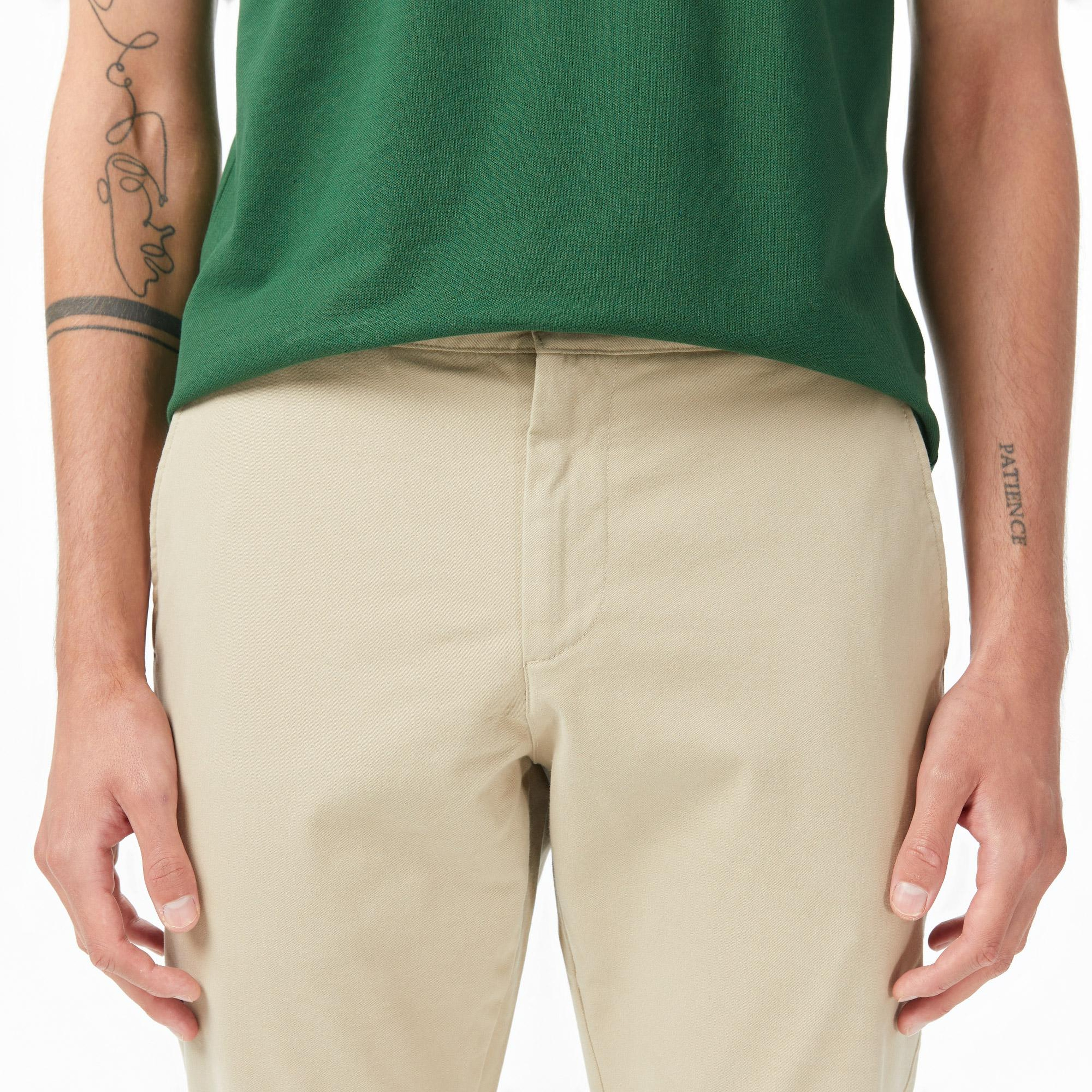 Lacoste Erkek Slim Fit Kahverengi Chino Modal Karışımlı Pantolon