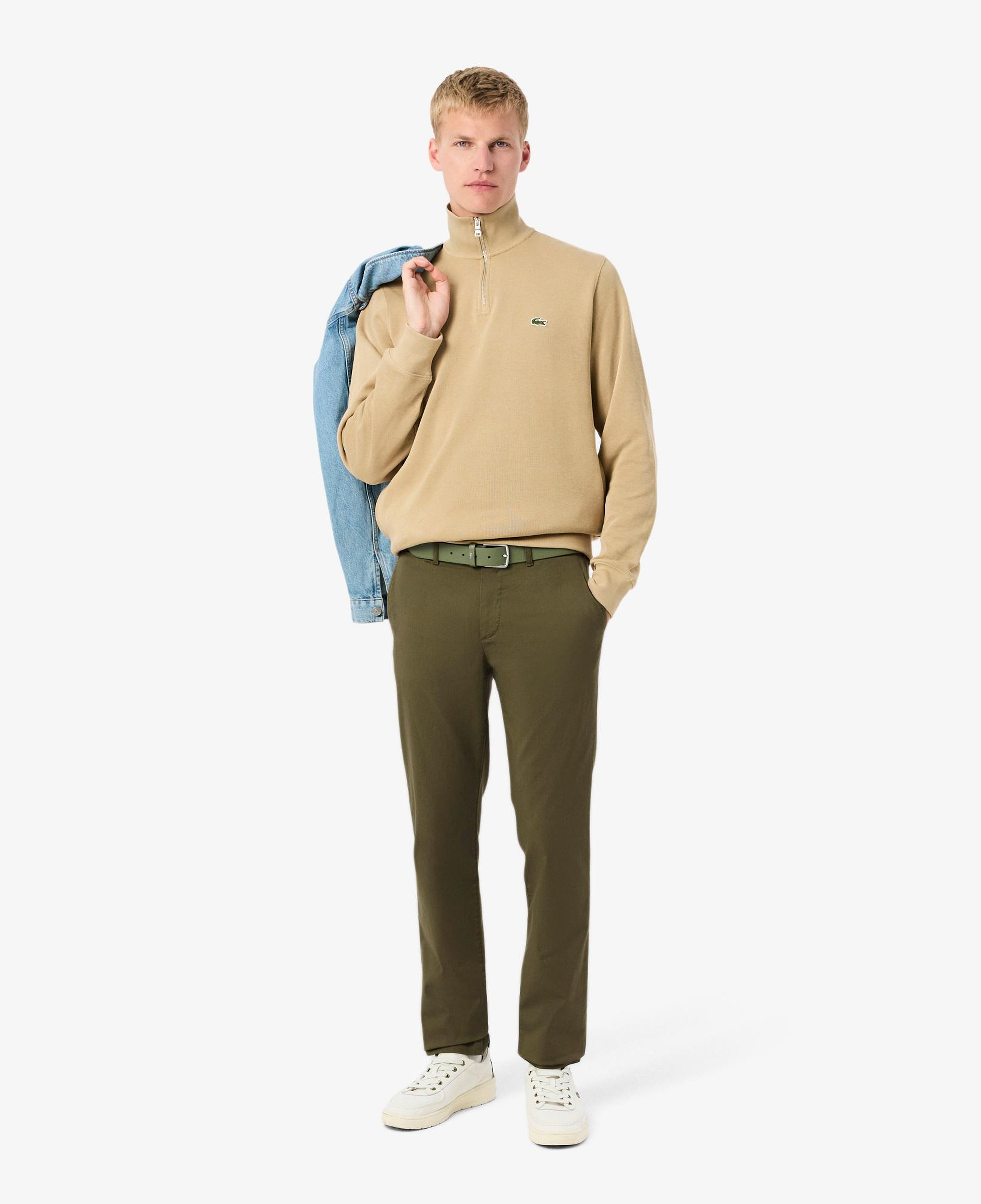 Erkek Slim Fit Haki Chino Pantolon