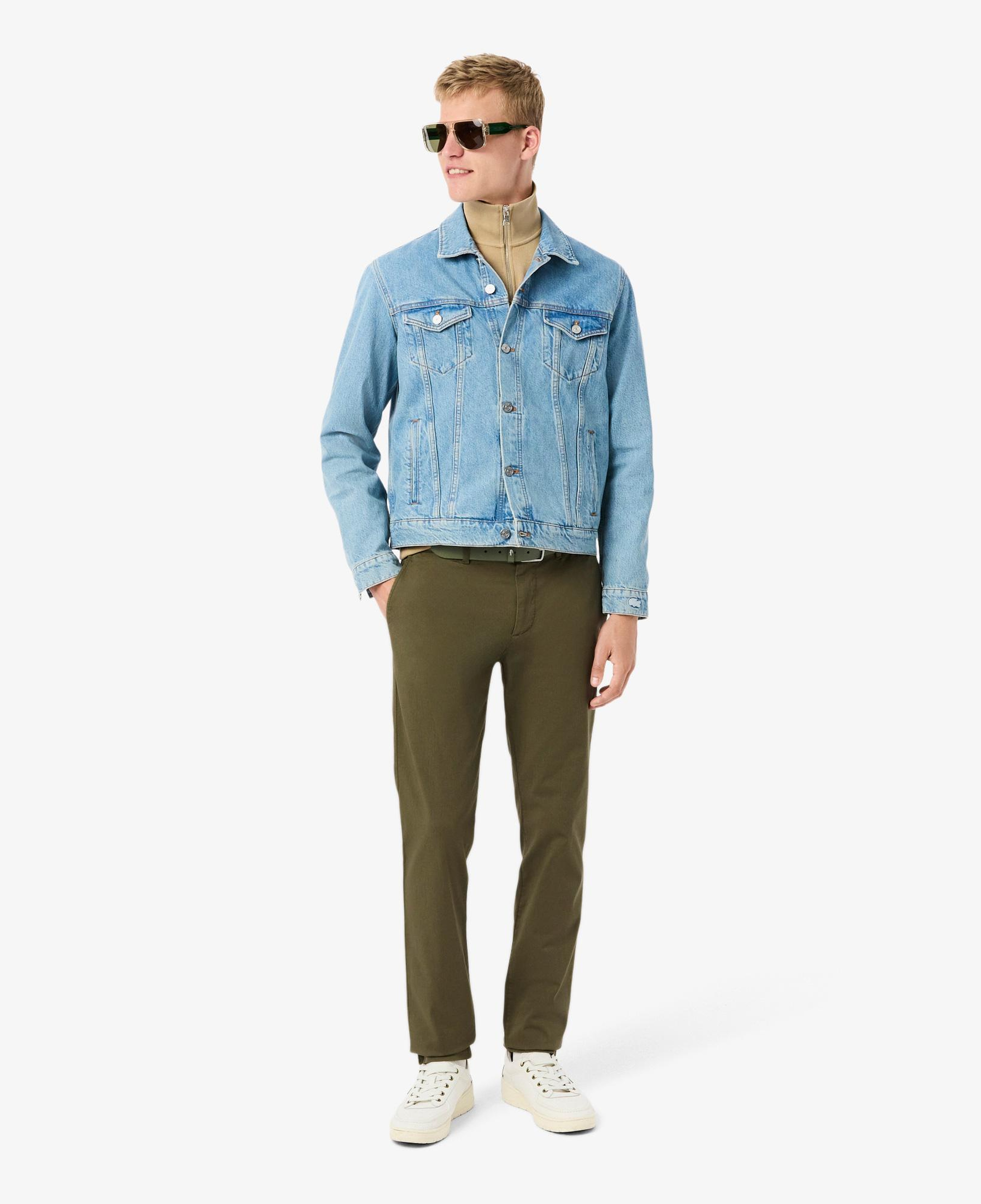 Erkek Slim Fit Haki Chino Pantolon