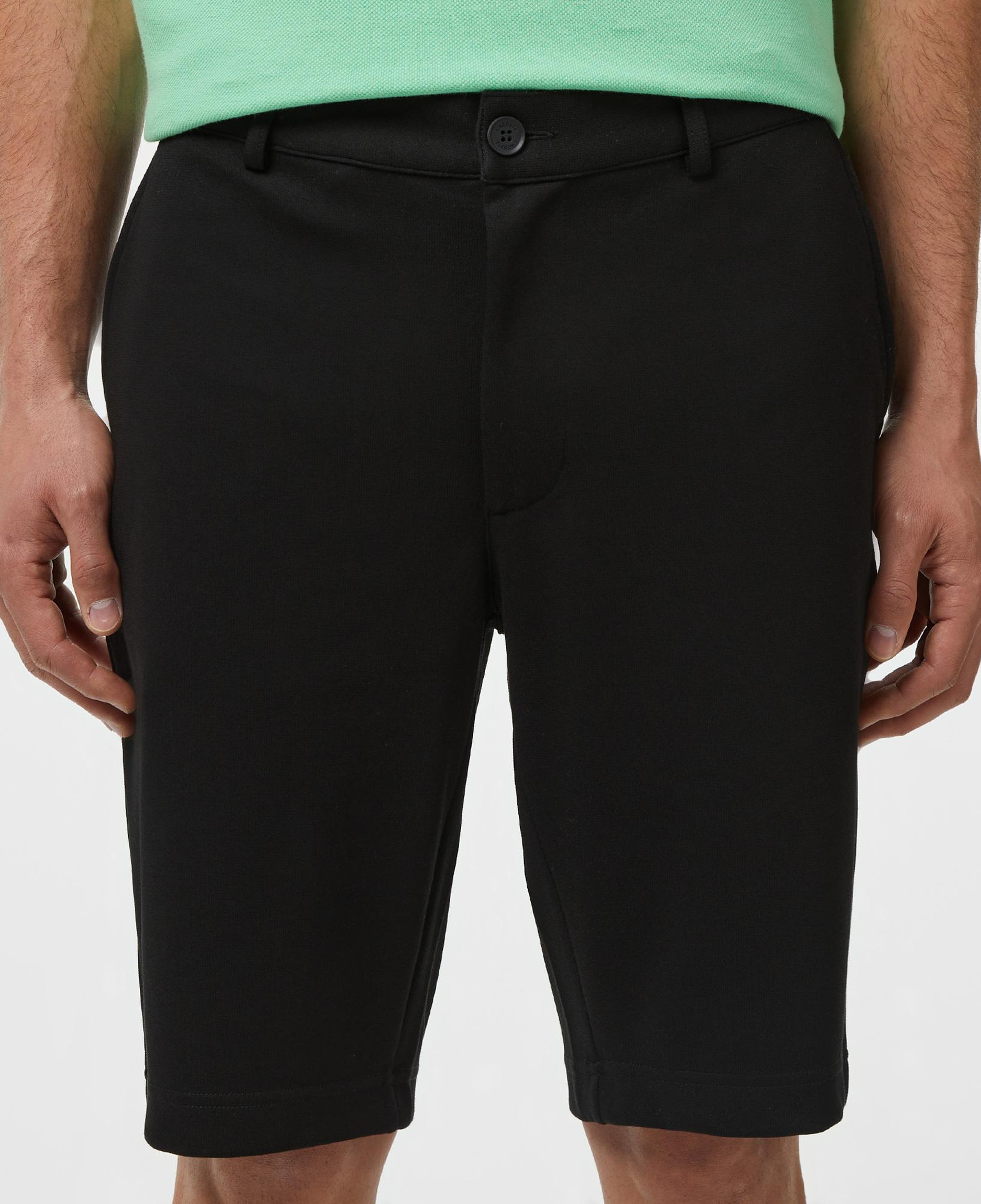 Erkek Tapered Fit Siyah Bermuda Şort