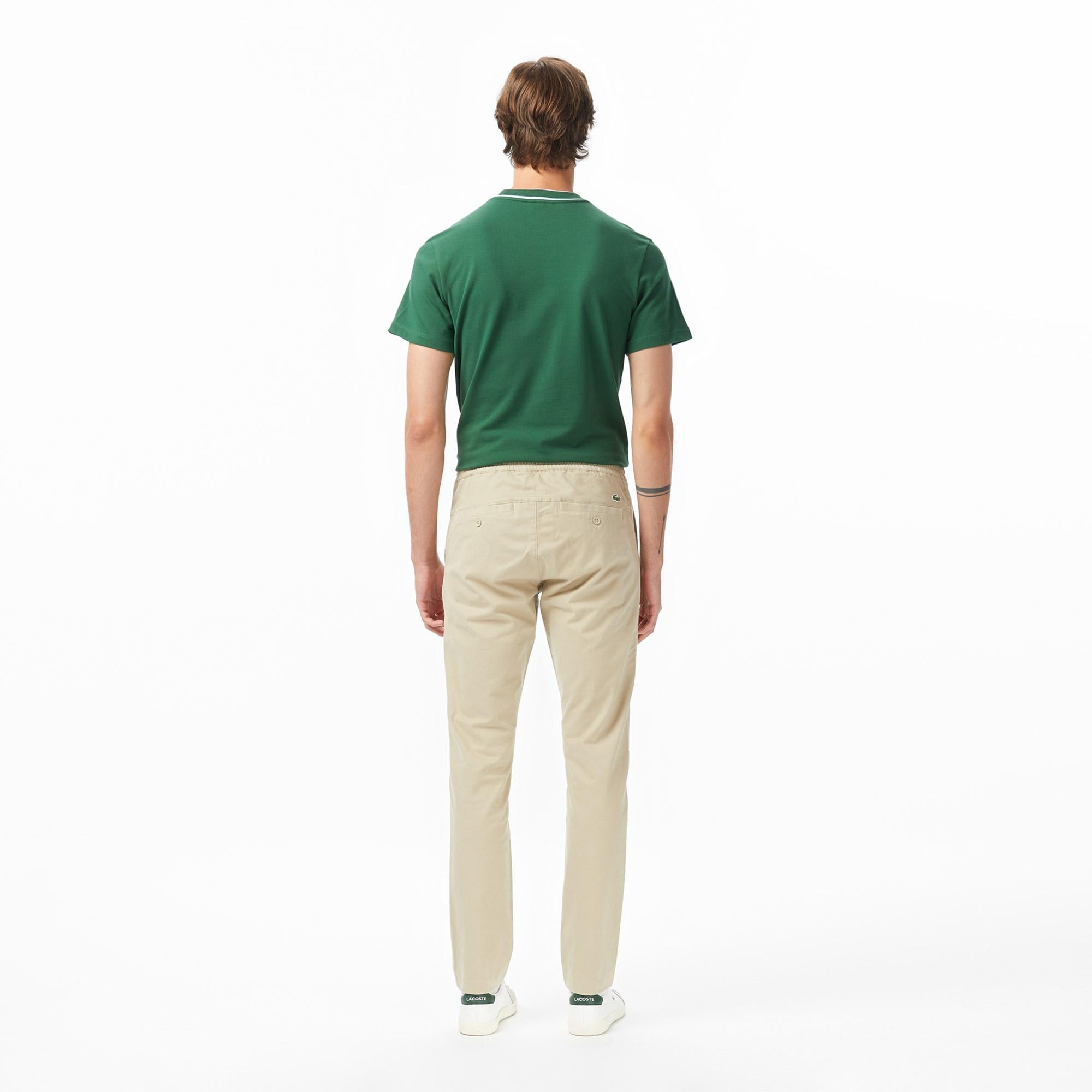 Lacoste Erkek Slim Fit Kahverengi Chino Modal Karışımlı Pantolon