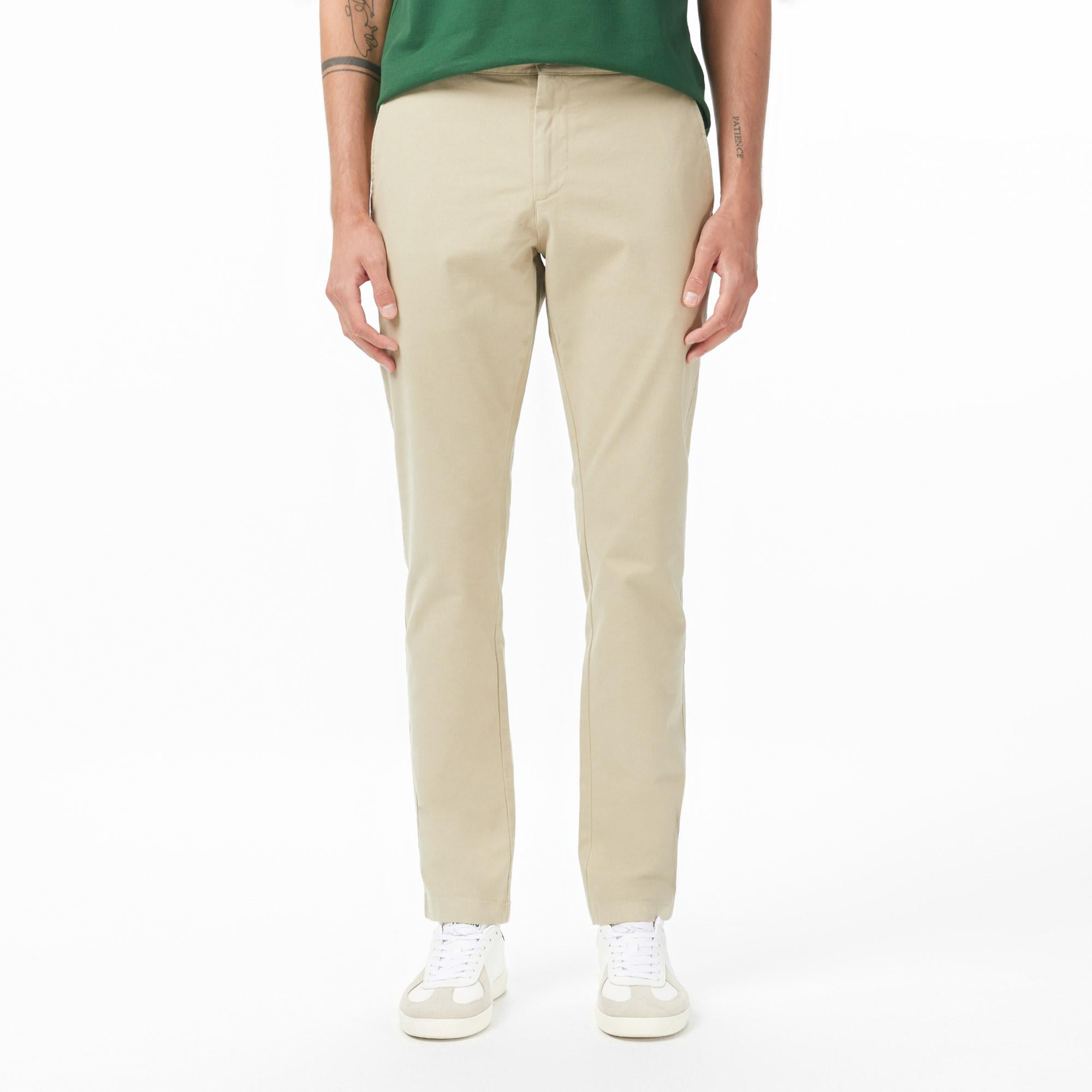 Lacoste Erkek Slim Fit Kahverengi Chino Modal Karışımlı Pantolon
