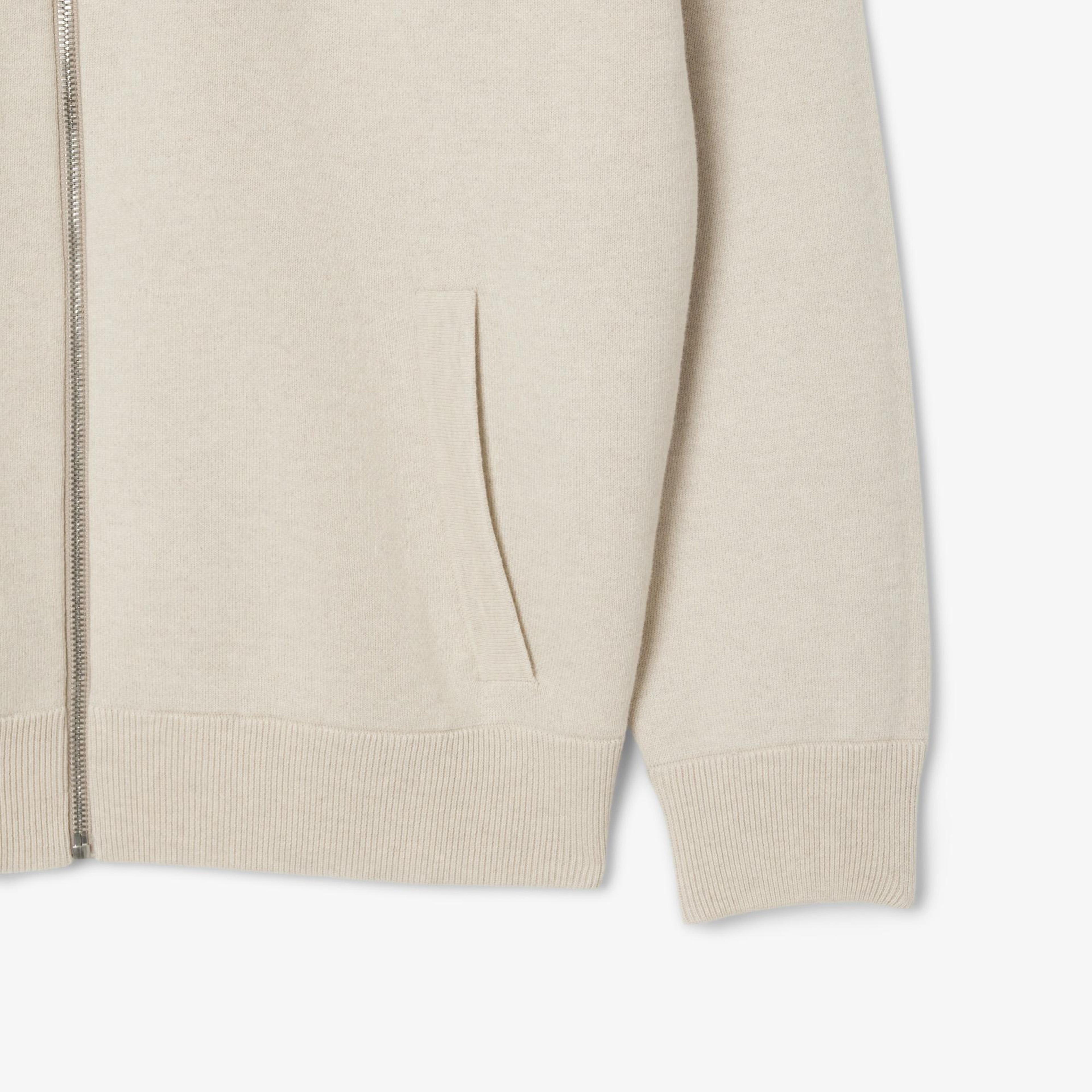 Lacoste Erkek Relaxed Fit Kapüşonlu Gri Triko
