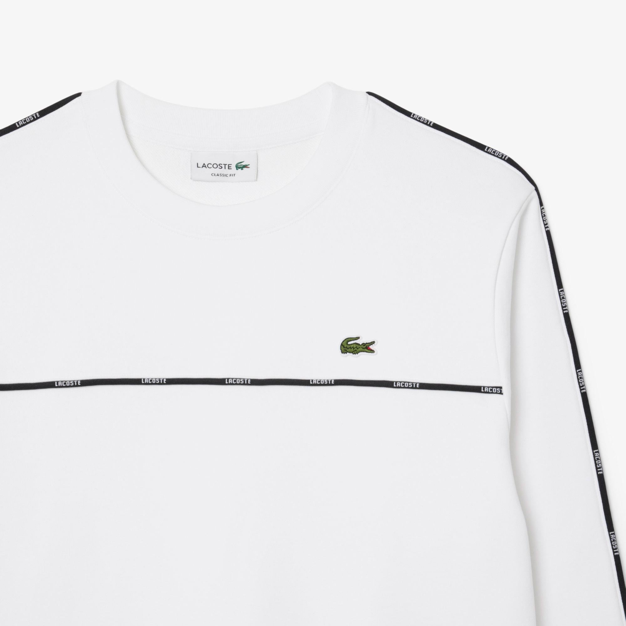 Erkek Classic Fit Beyaz Sweatshirt