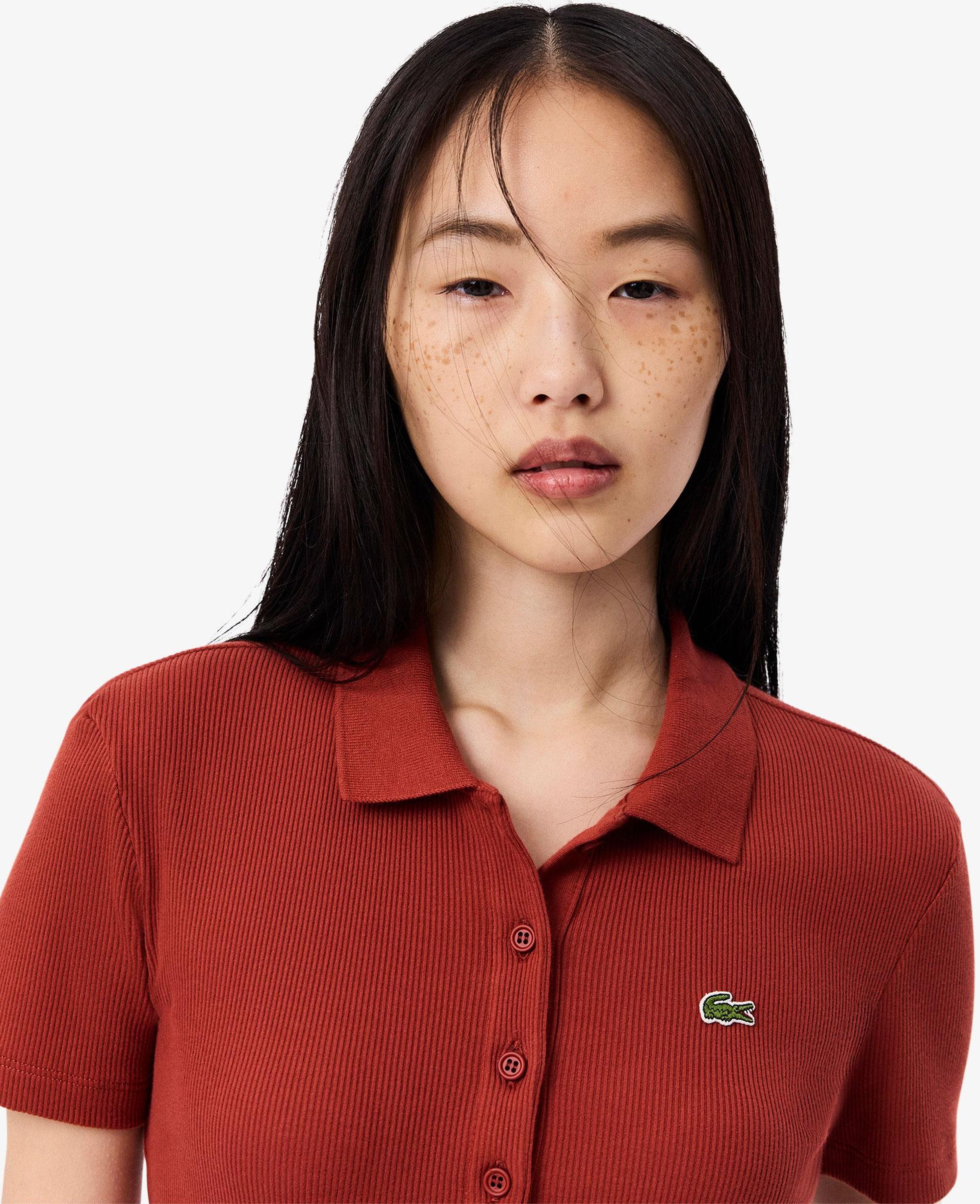 L.12.D Kadın Slim Fit Organik Pamuk Kırmızı Polo