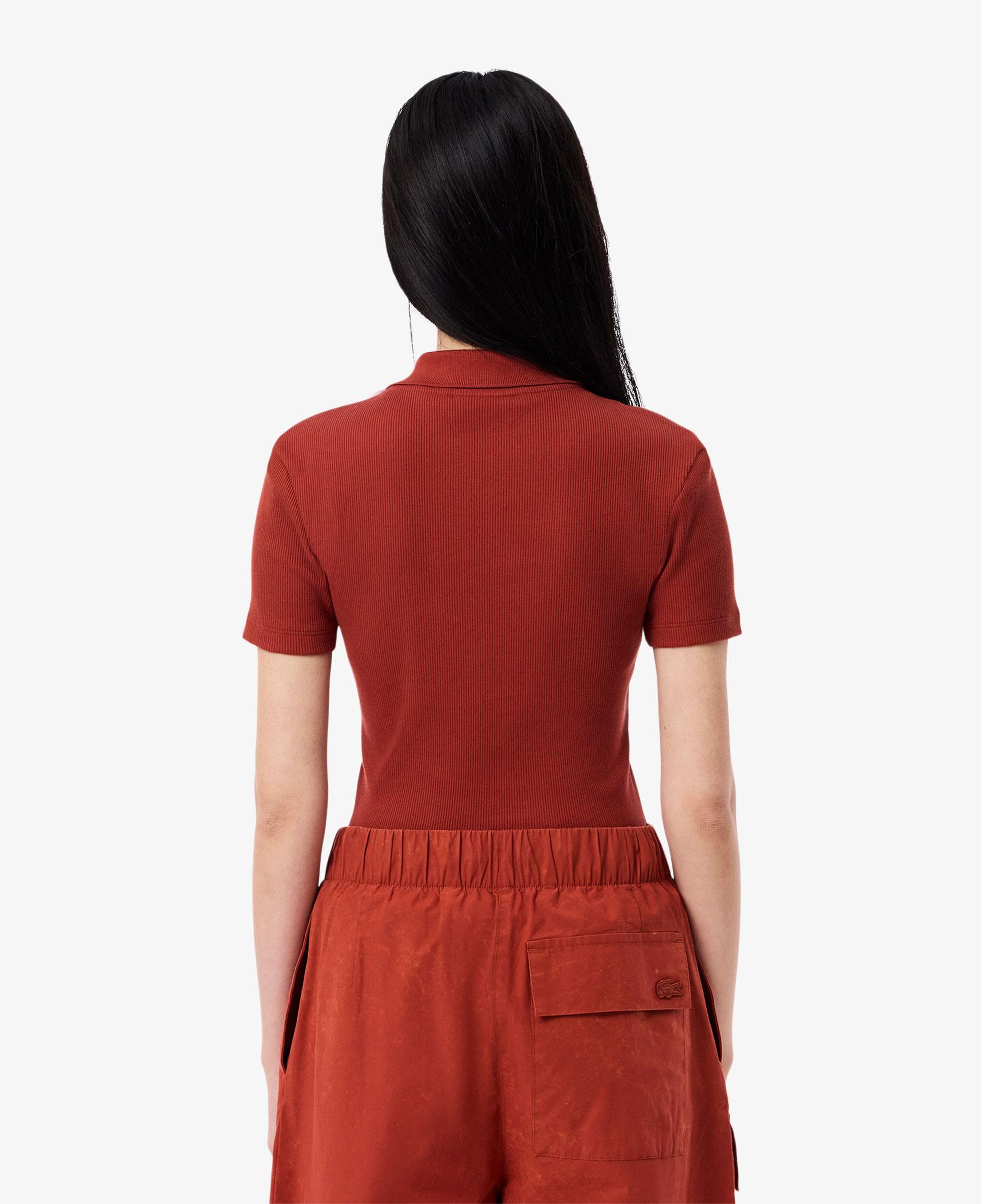 L.12.D Kadın Slim Fit Organik Pamuk Kırmızı Polo