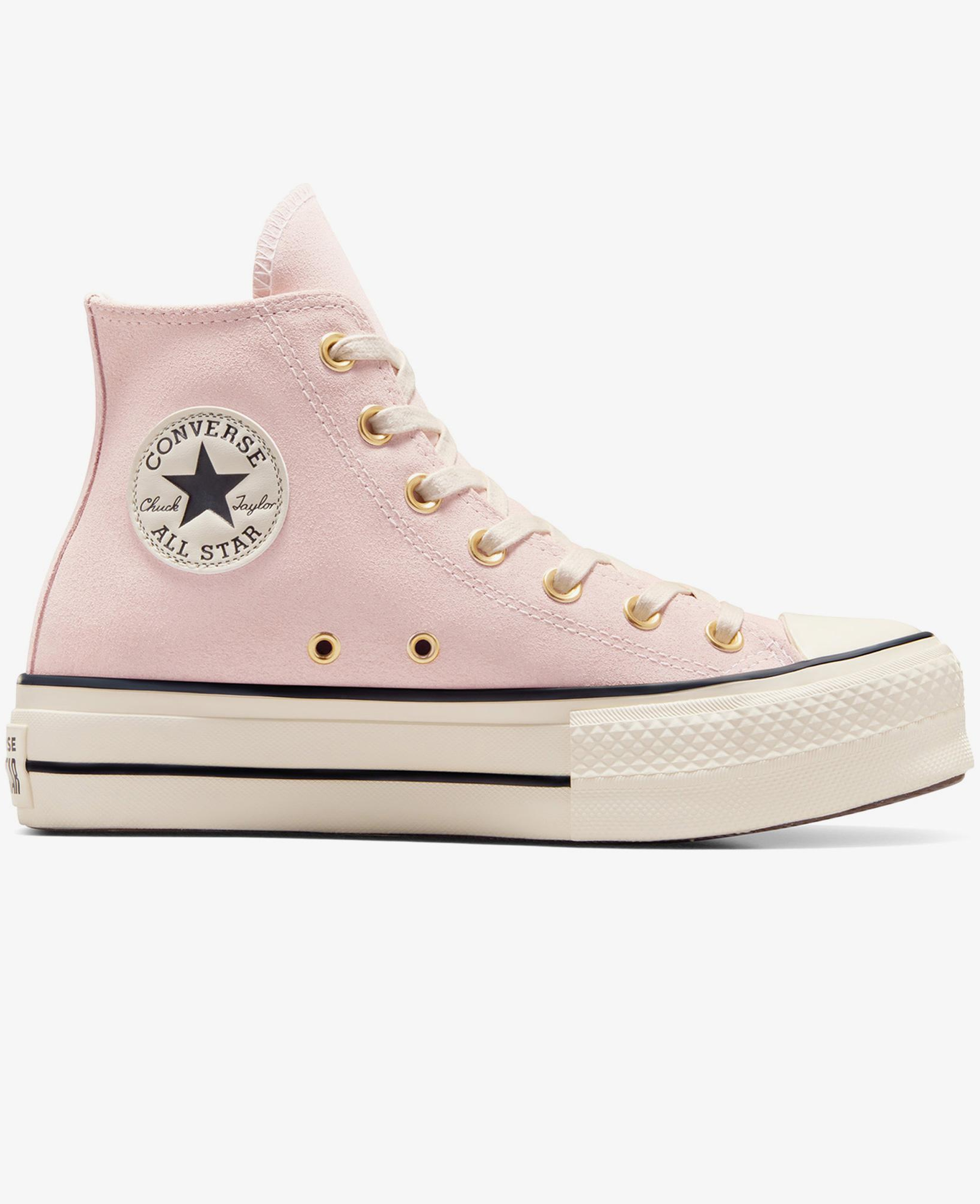 Converse Chuck Taylor All Star Lift Unisex Pembe Süet Platform Deri Sneaker