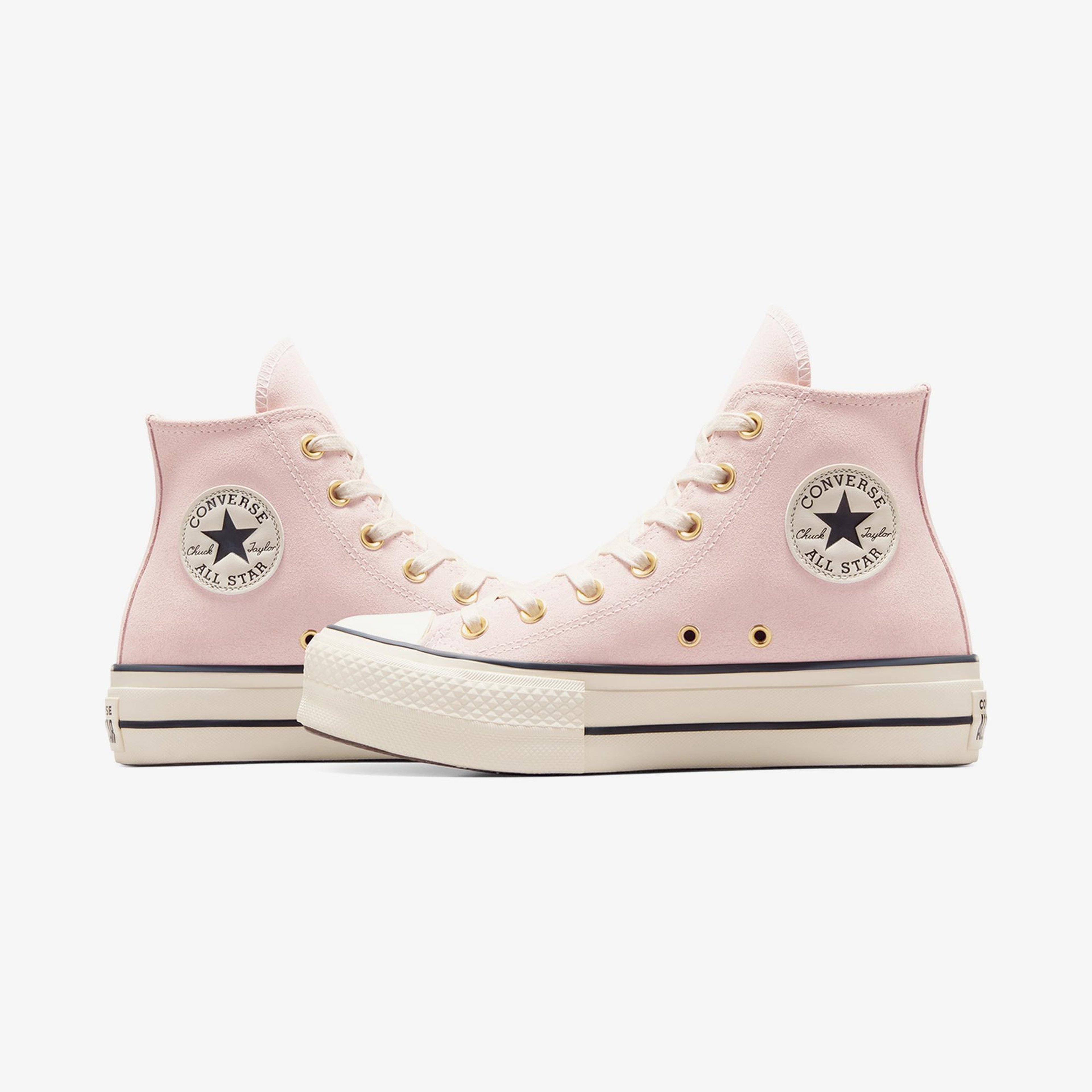 Converse Chuck Taylor All Star Lift Unisex Pembe Süet Platform Deri Sneaker