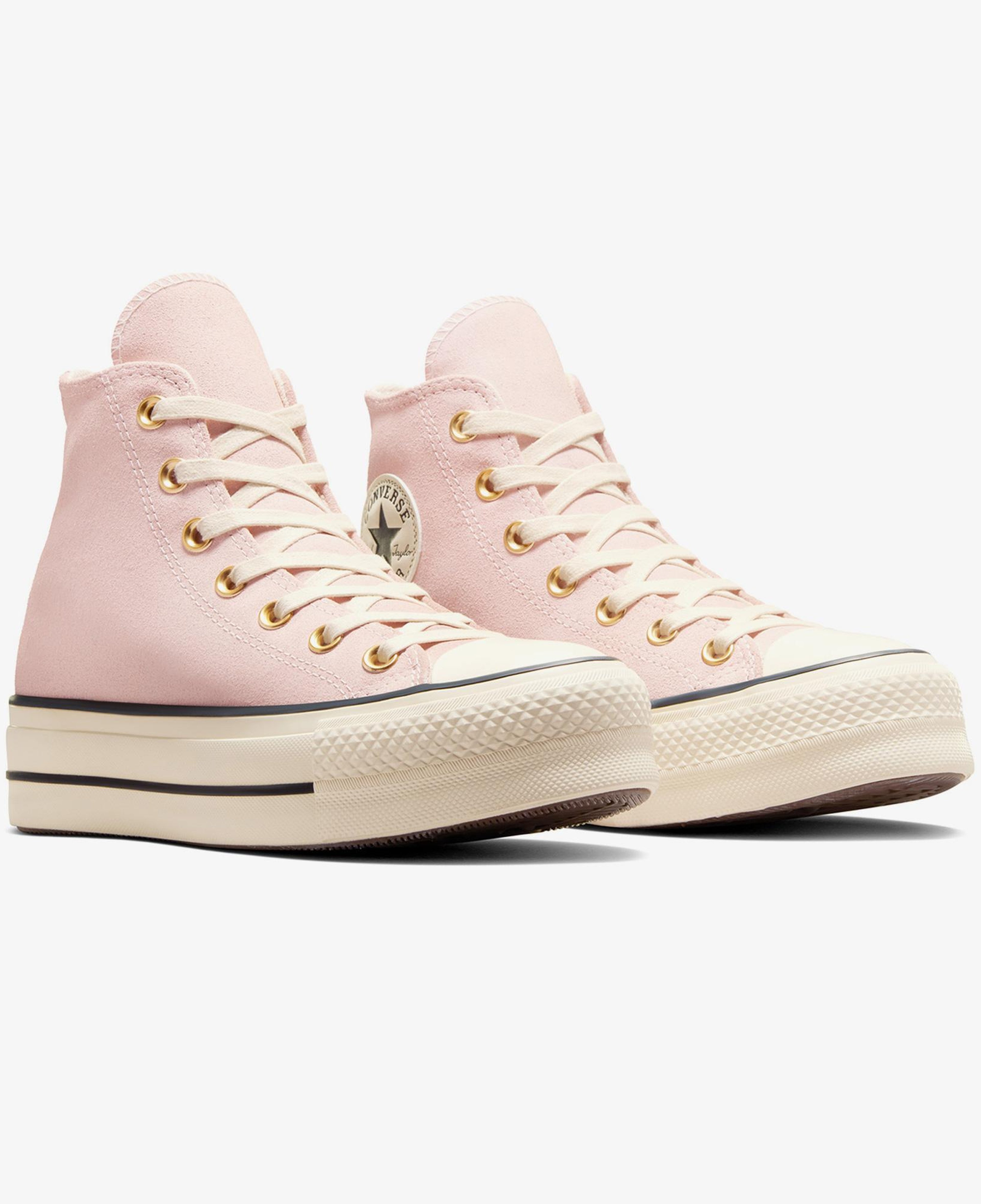Converse Chuck Taylor All Star Lift Unisex Pembe Süet Platform Deri Sneaker