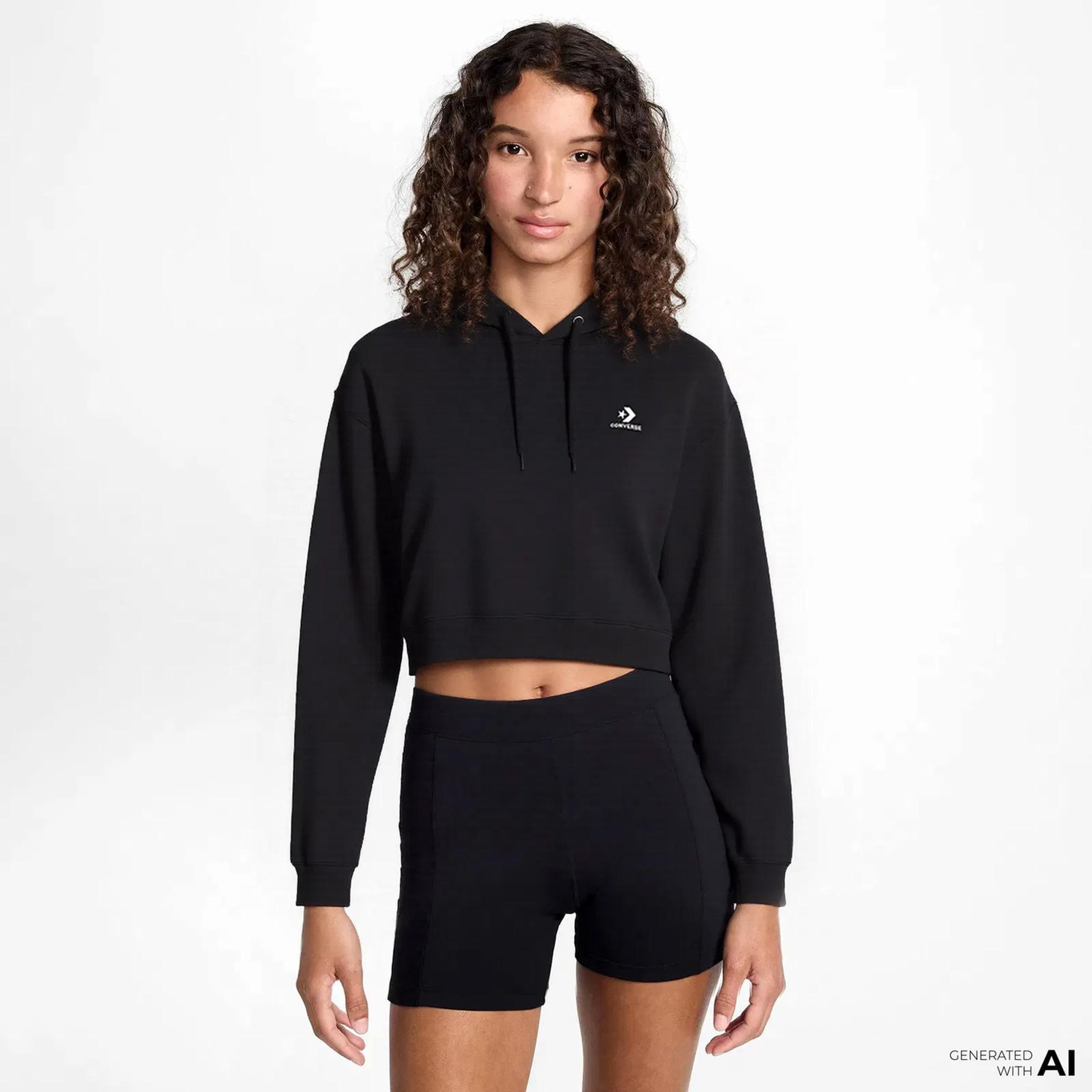 Converse Classic Kadın Siyah Hoodie