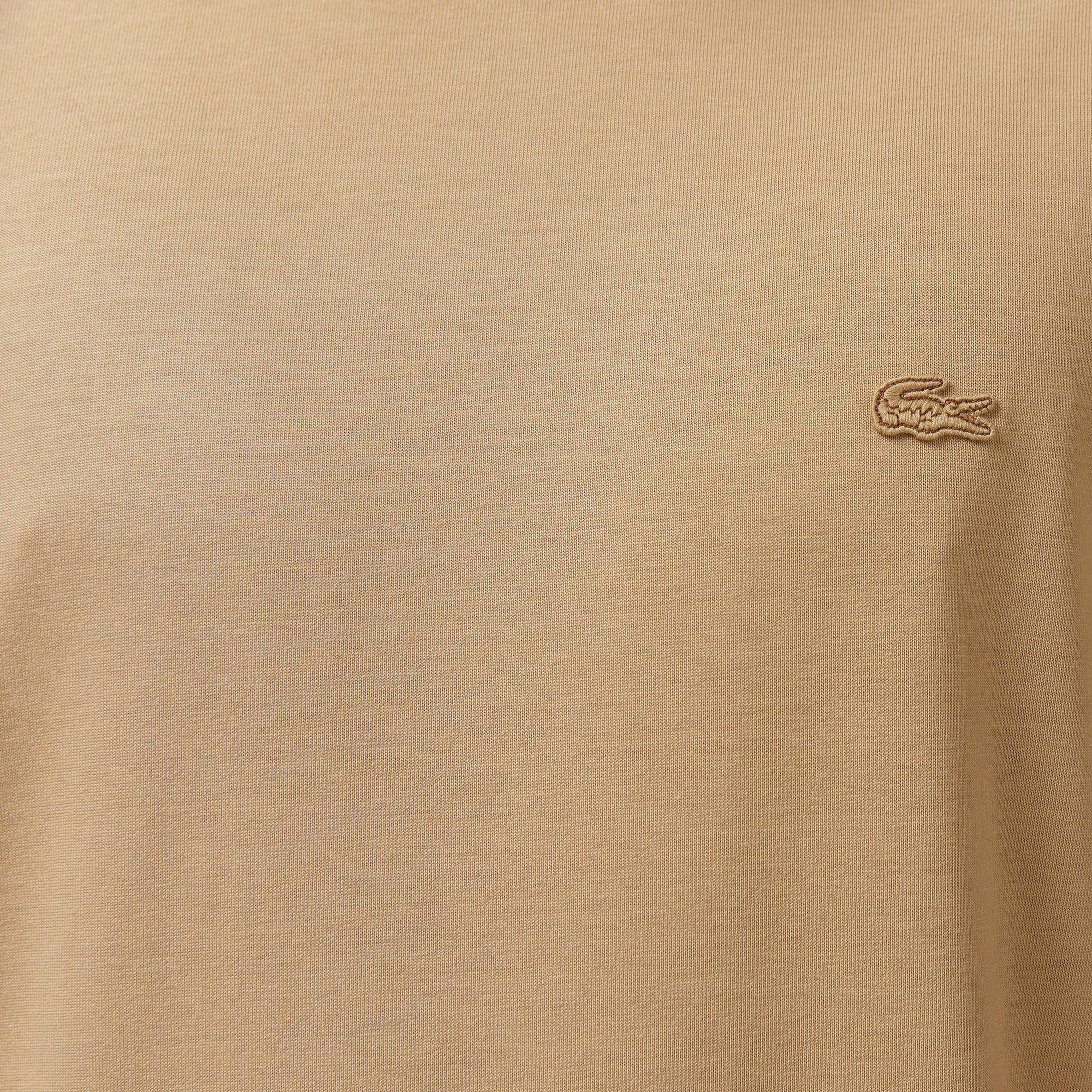 Erkek Relaxed Fit Bisiklet Yaka Bej Modal Karışımlı T-Shirt