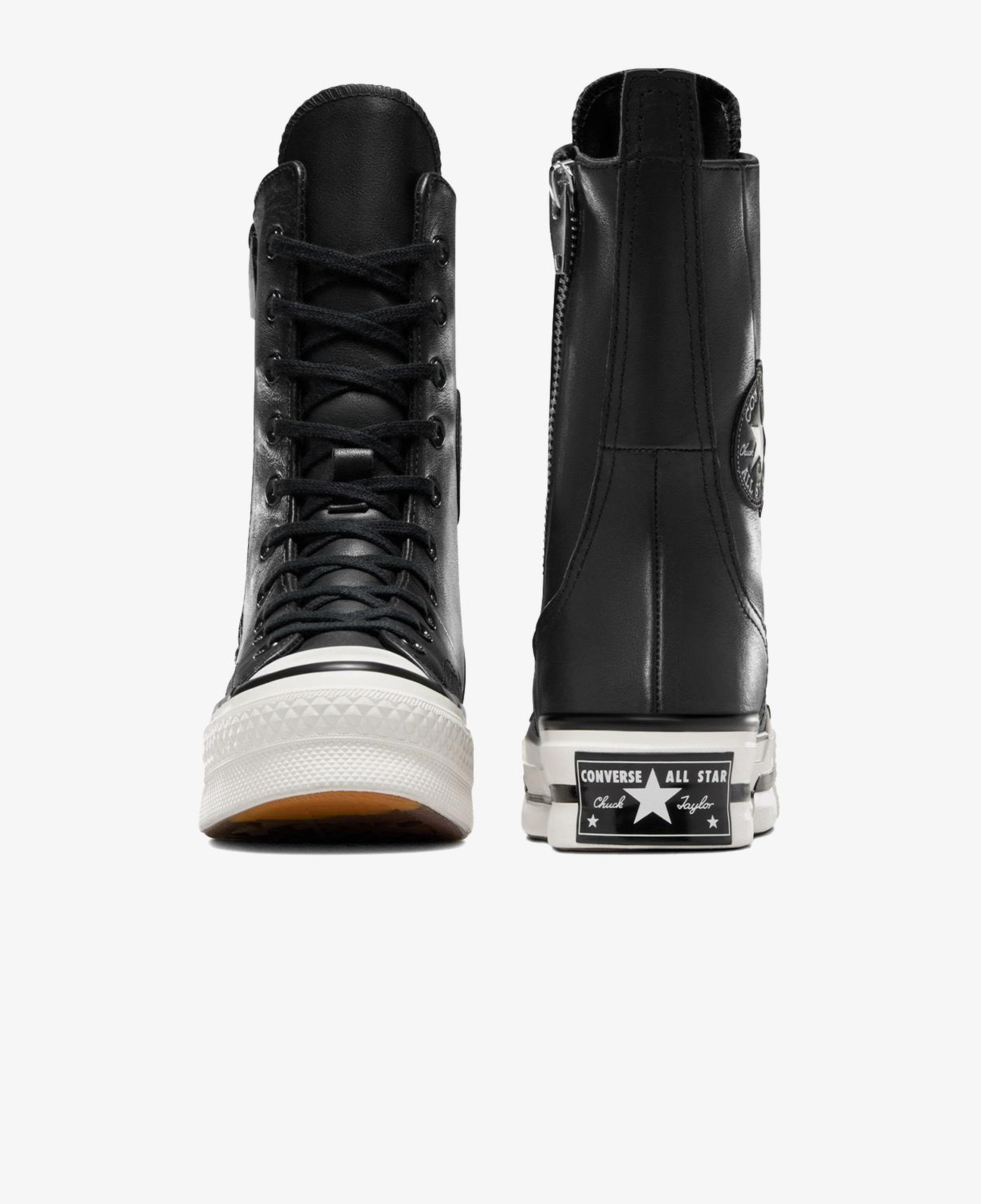 Converse Chuck 70 Plus Unisex Siyah Deri Platform Sneaker