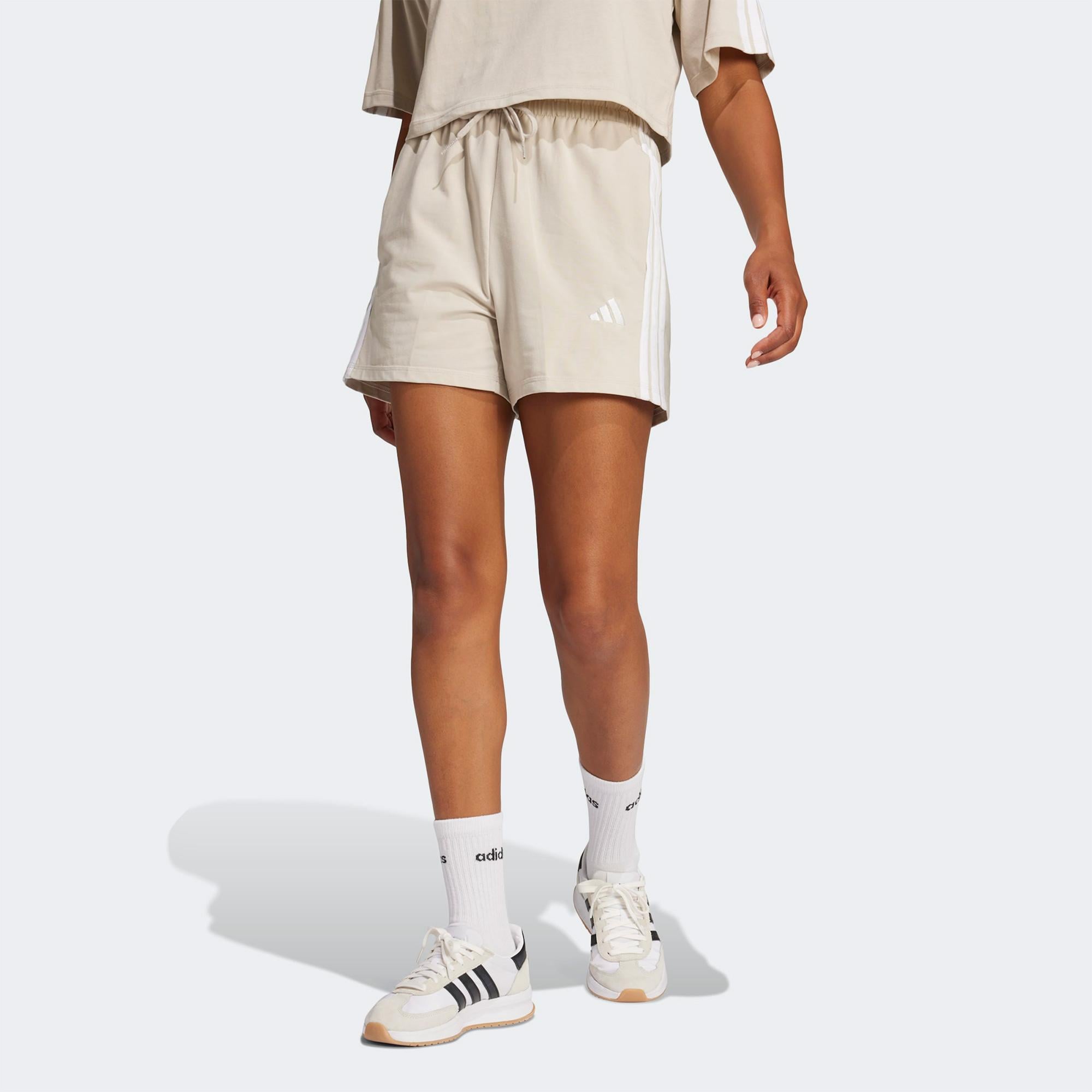 adidas Essentials 3 Stripes Kadın Bej Şort