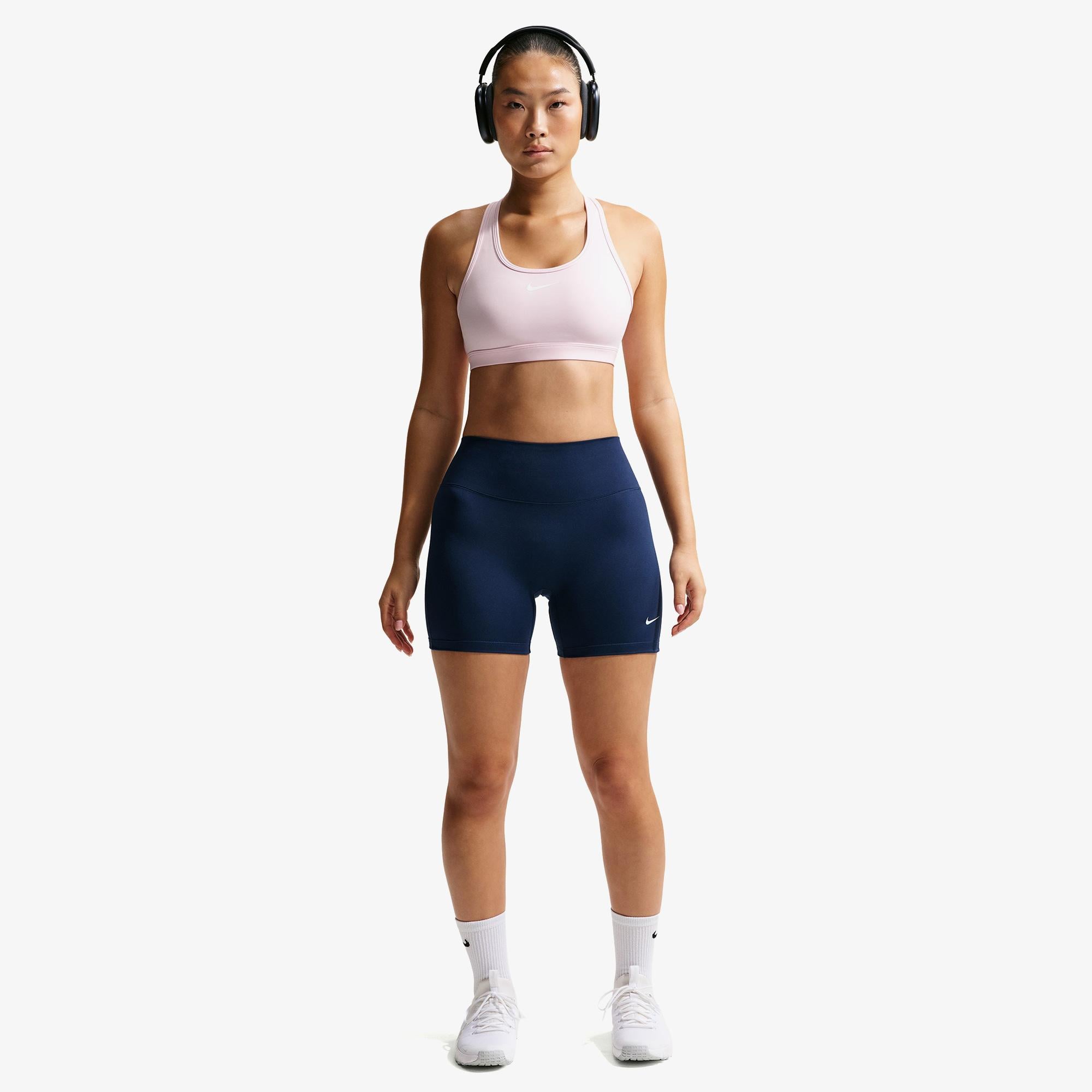 Nike Dri-Fit One Yüksel Belli 13 cm Kadın Lacivert Kısa Tayt