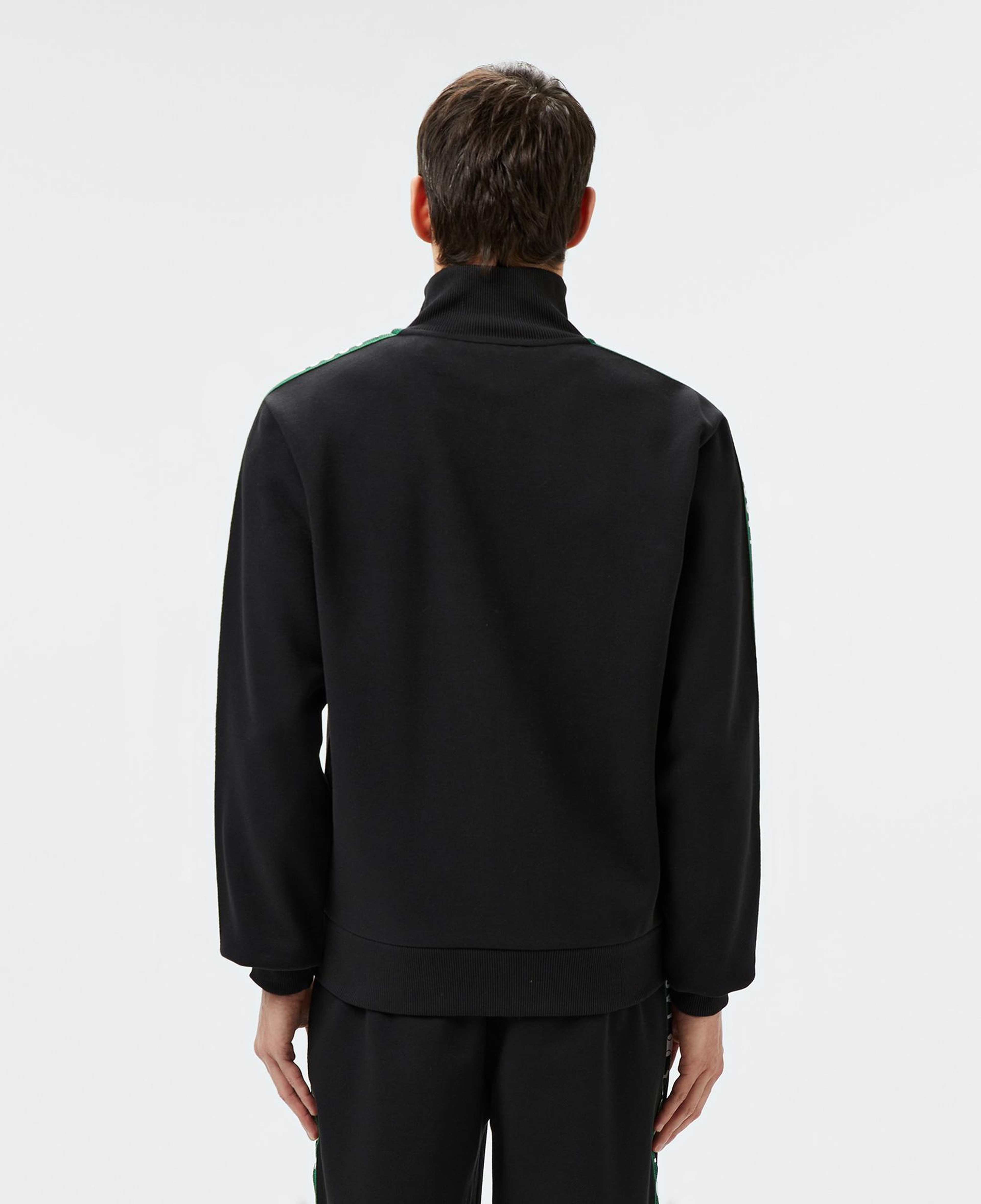 Erkek Fermuarlı Baskılı Siyah Sweatshirt