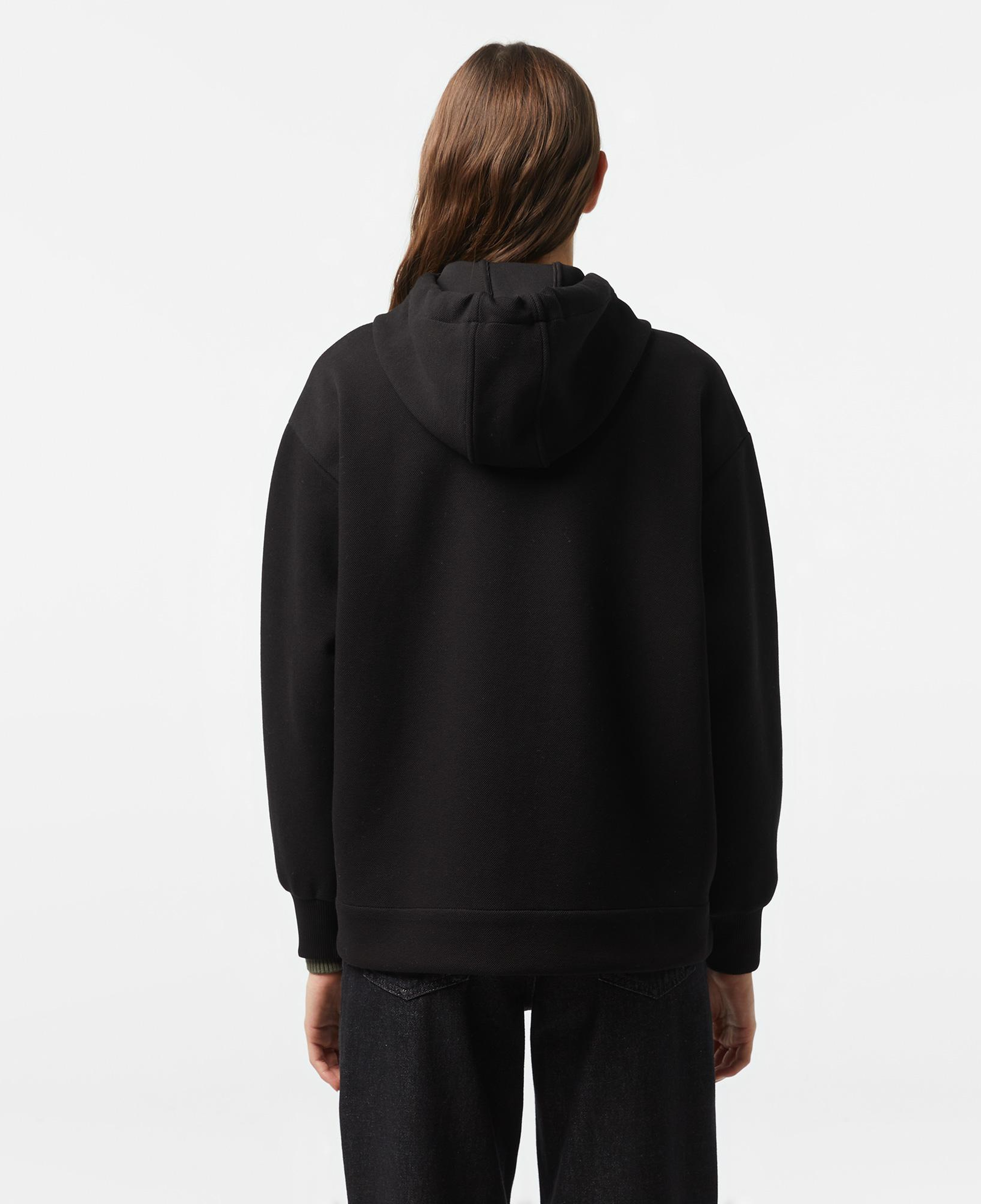 Kadın Relaxed Fit Kapüşonlu Siyah Sweatshirt