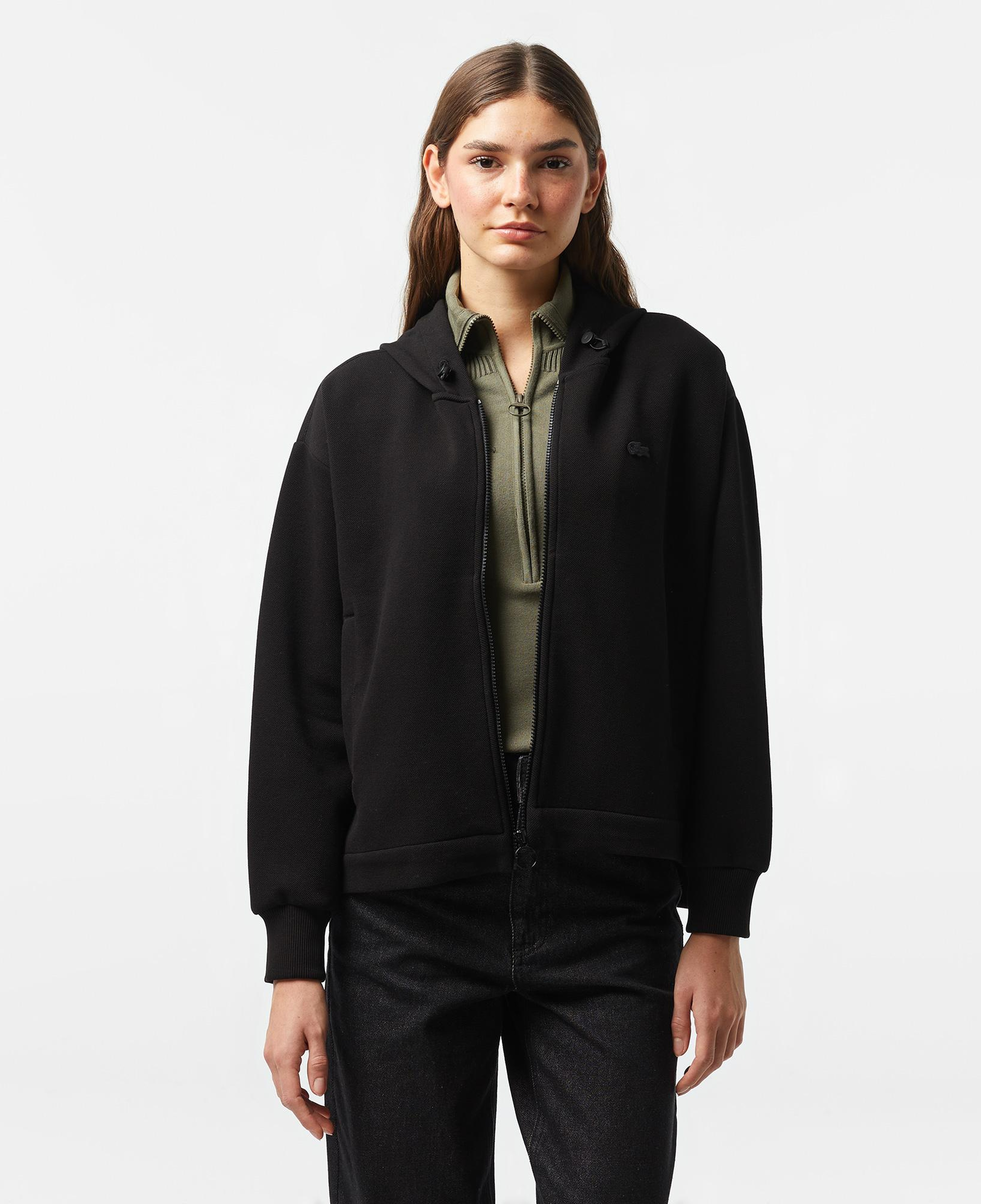 Kadın Relaxed Fit Kapüşonlu Siyah Sweatshirt