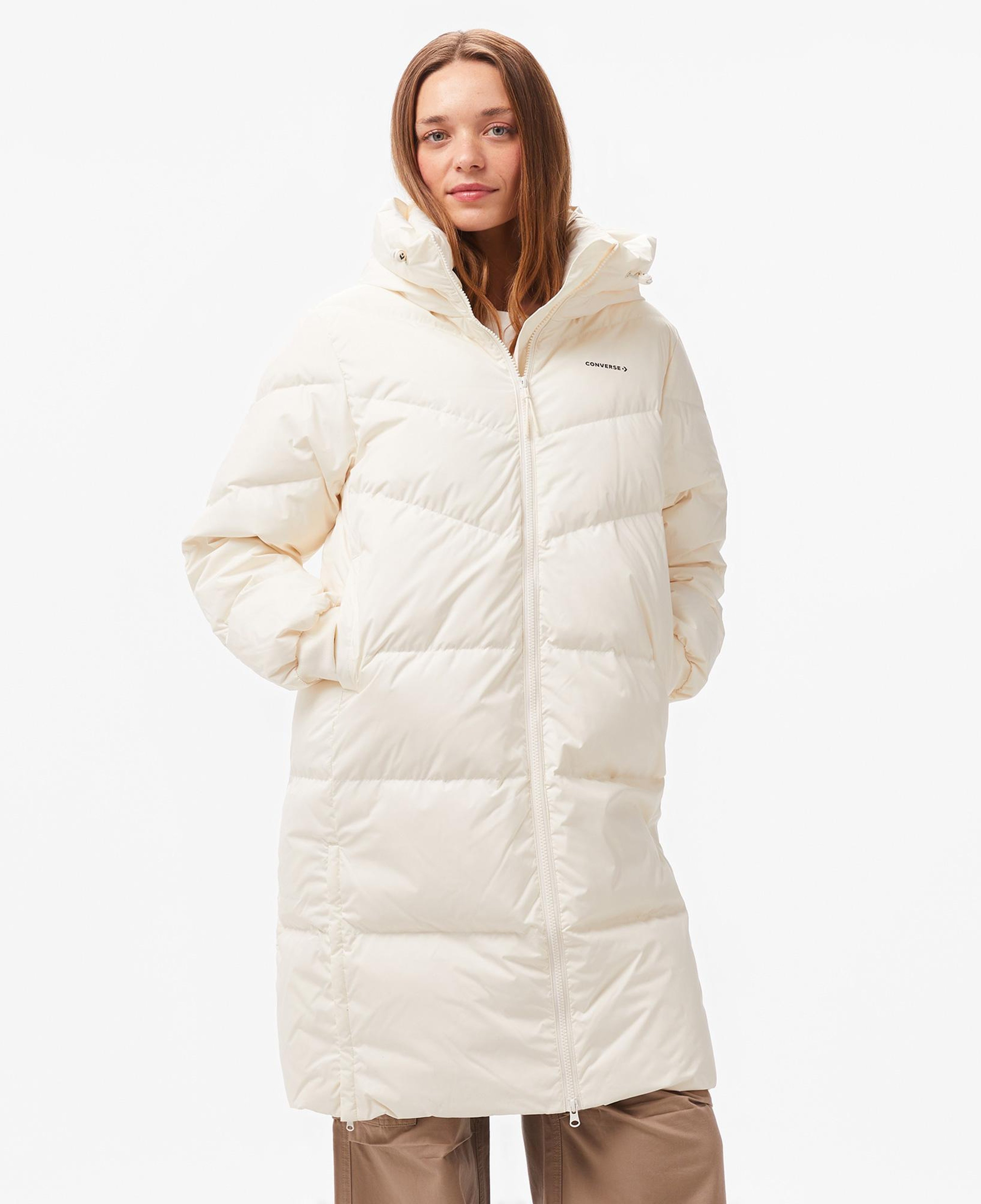 Converse Classic Kadın Kapüşonlu Beyaz Ceket