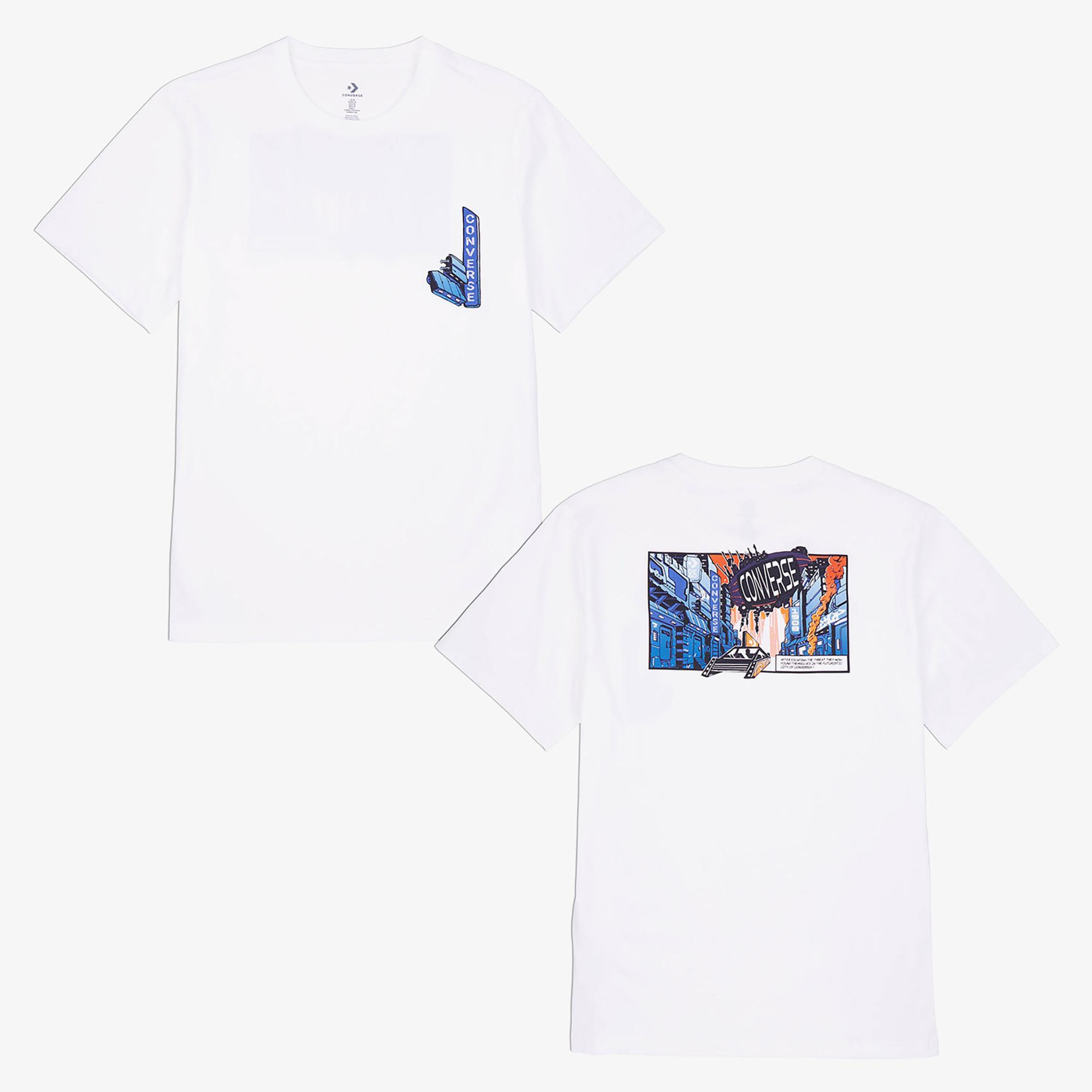 Converse Classic Erkek Baskılı Beyaz T-Shirt