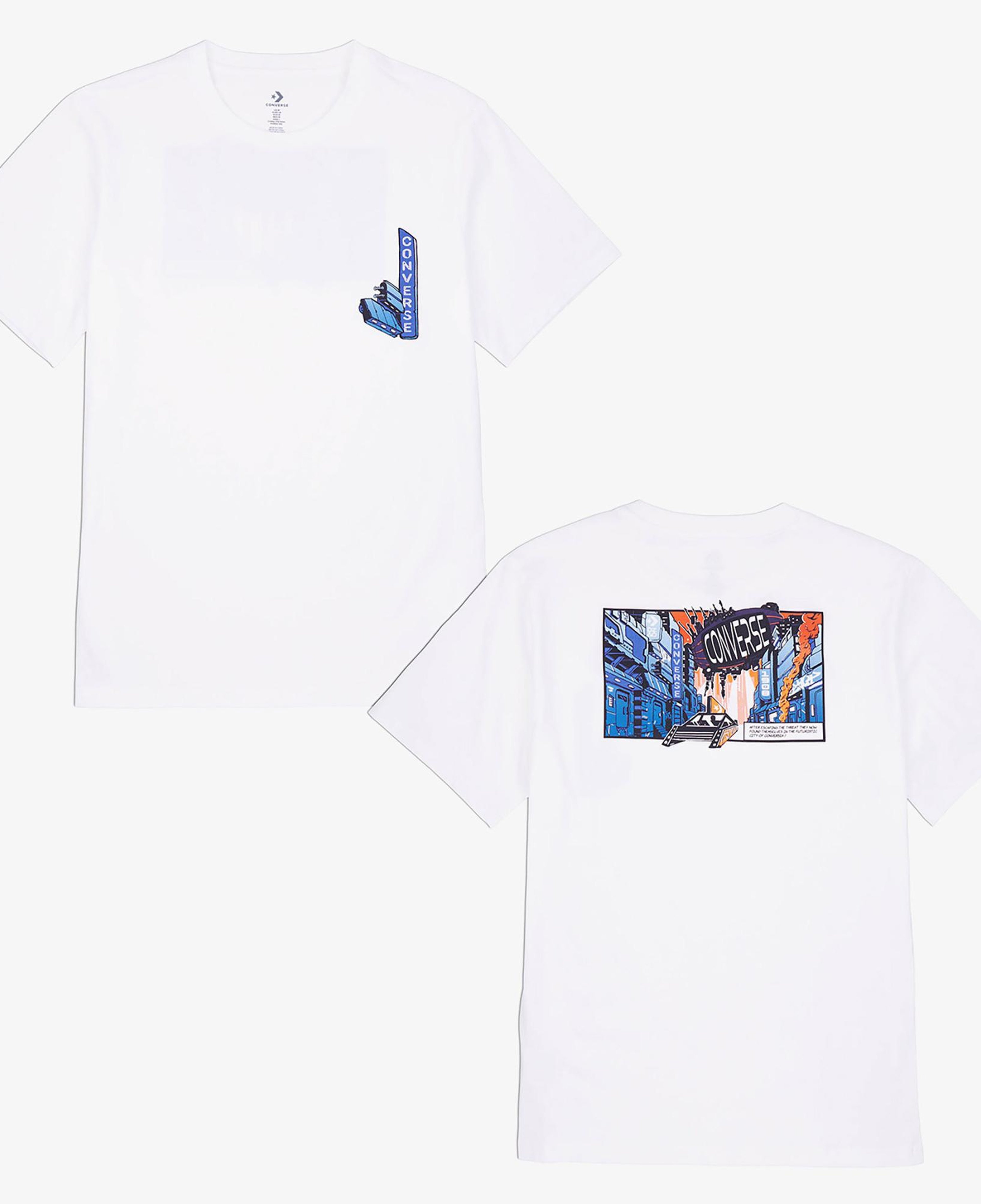Converse Classic Erkek Baskılı Beyaz T-Shirt