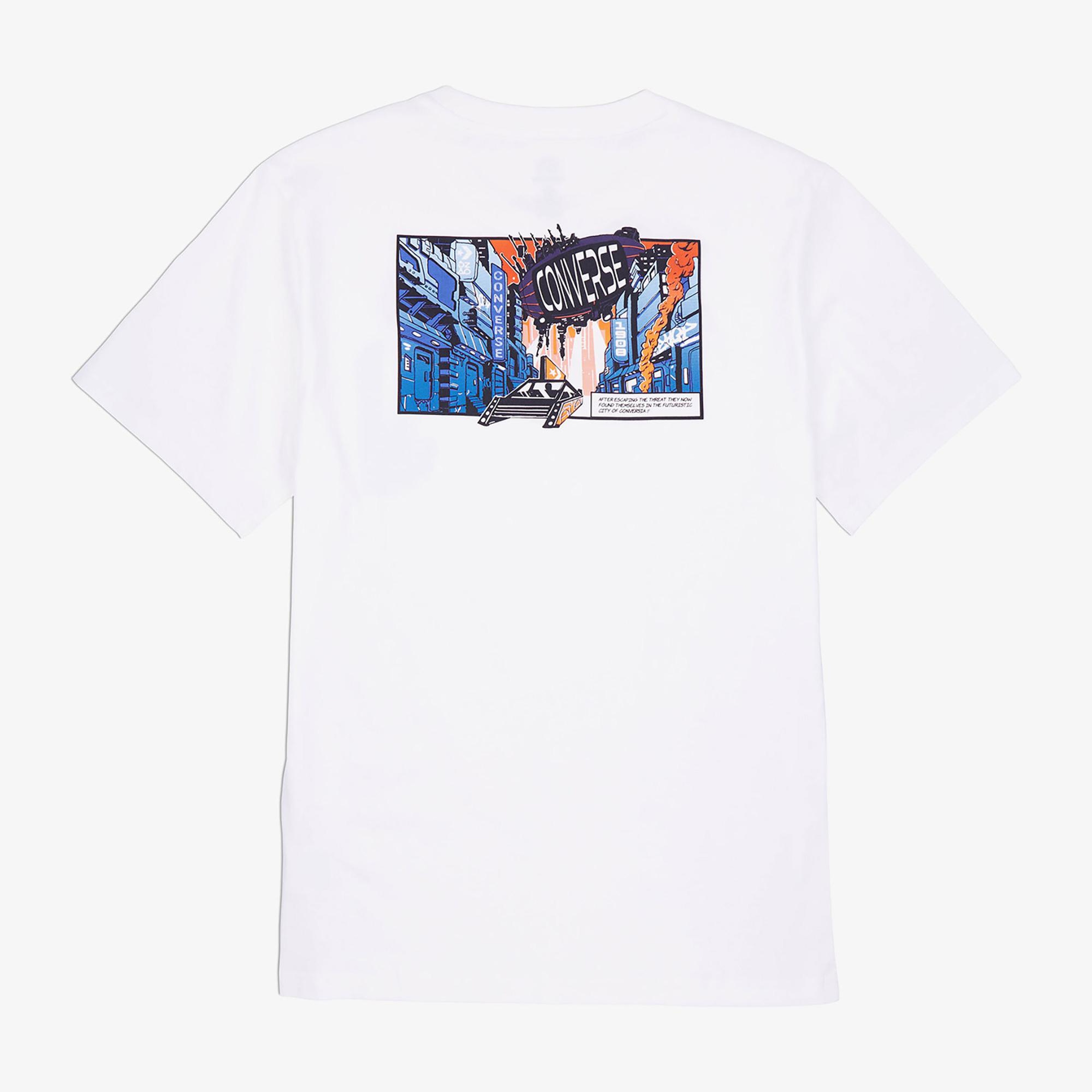 Converse Classic Erkek Baskılı Beyaz T-Shirt