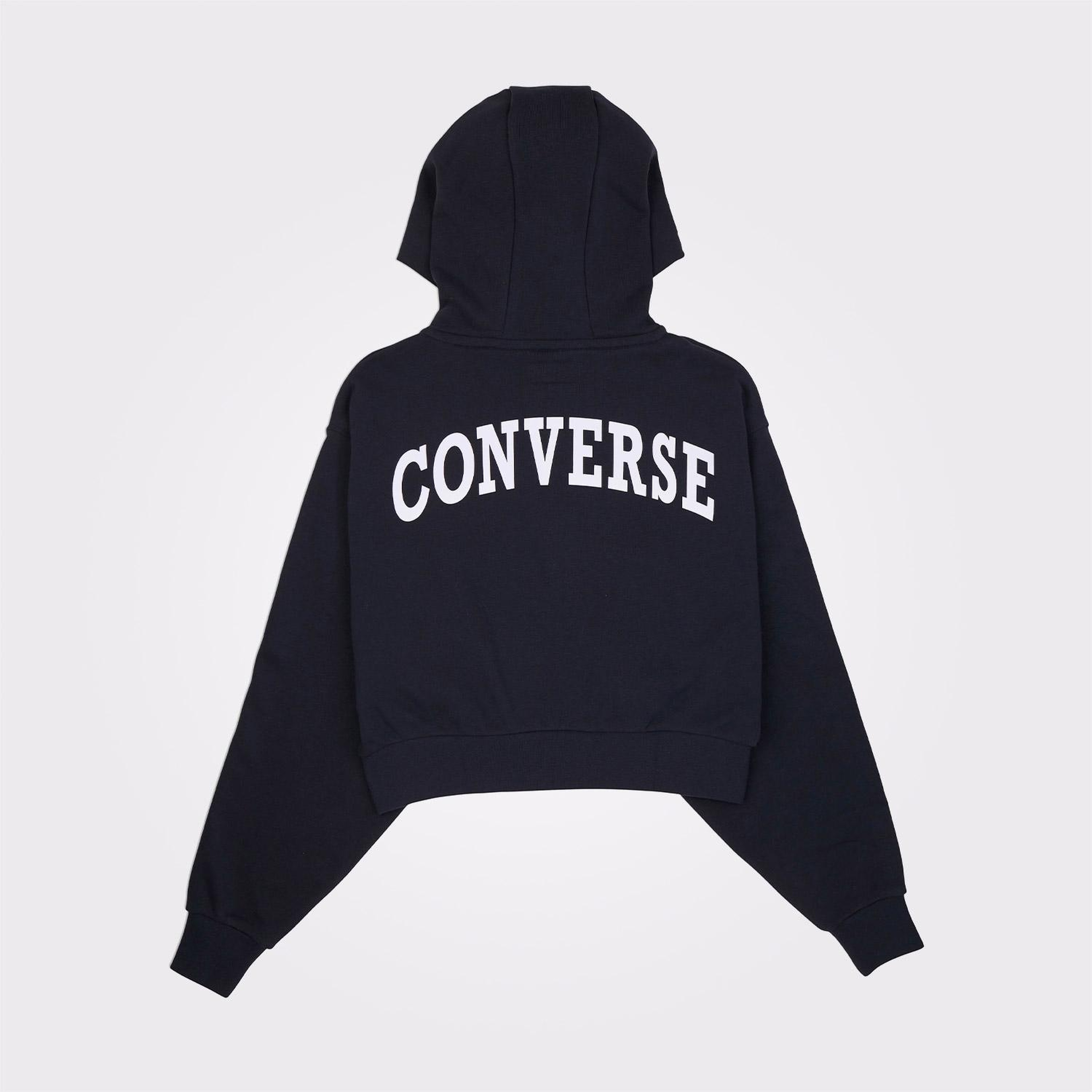 Converse Kadın Fermuarlı Siyah Eşofman Üstü