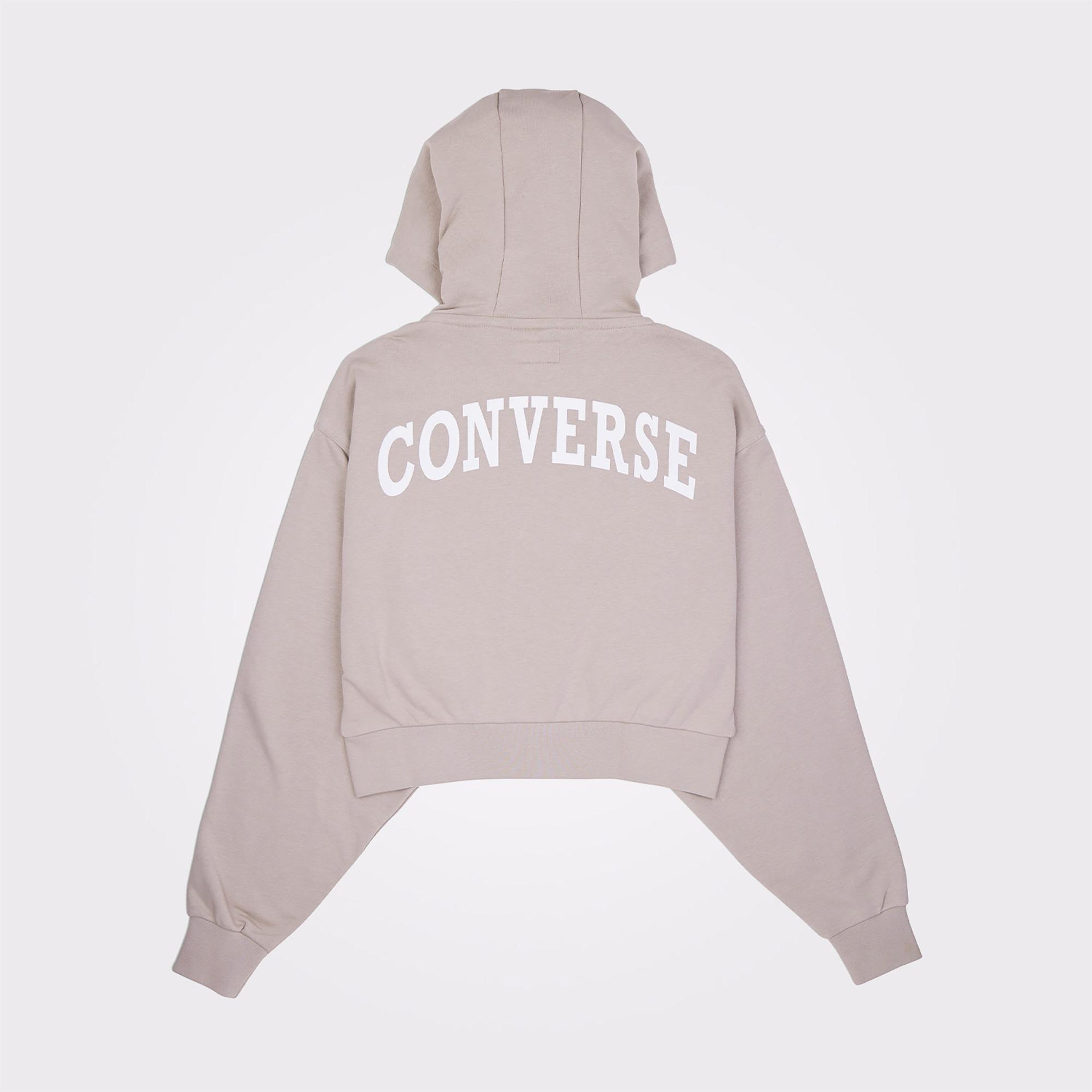 Converse Kadın Fermuarlı Bej Eşofman Üstü