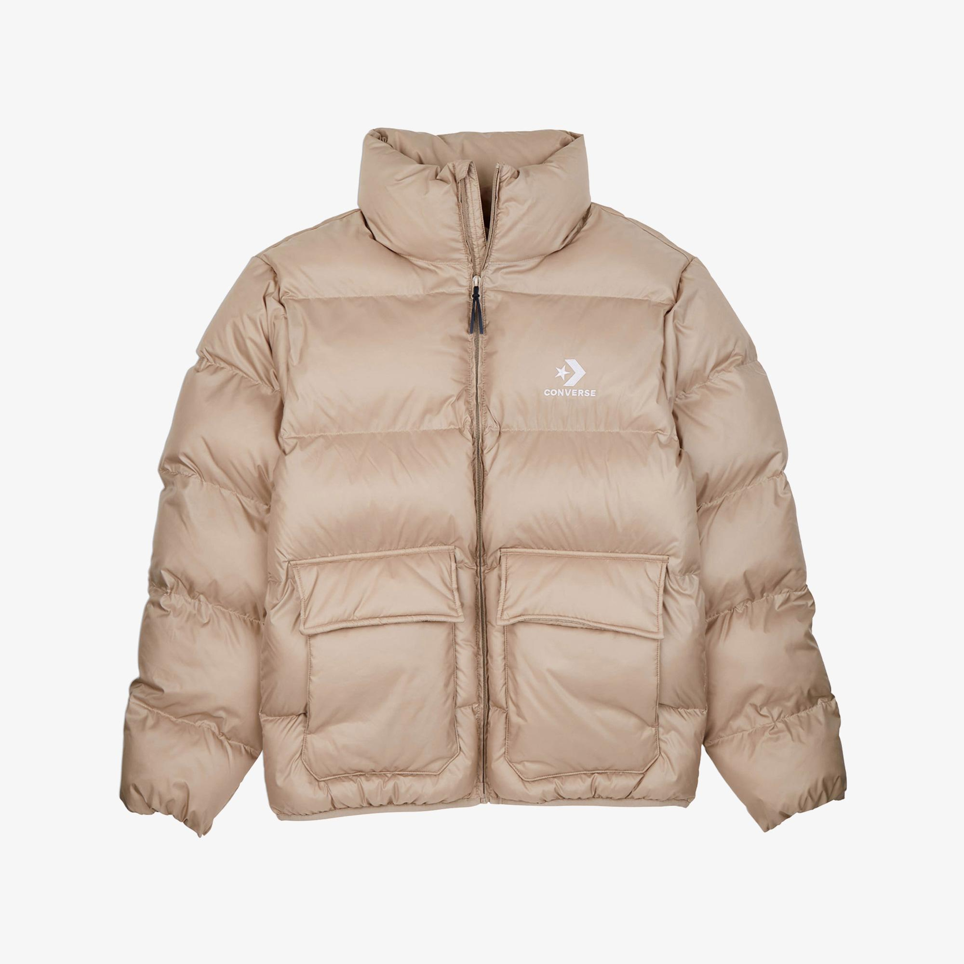 Converse Classic Patch Pocket Erkek Dik Yaka Krem Şişme Mont
